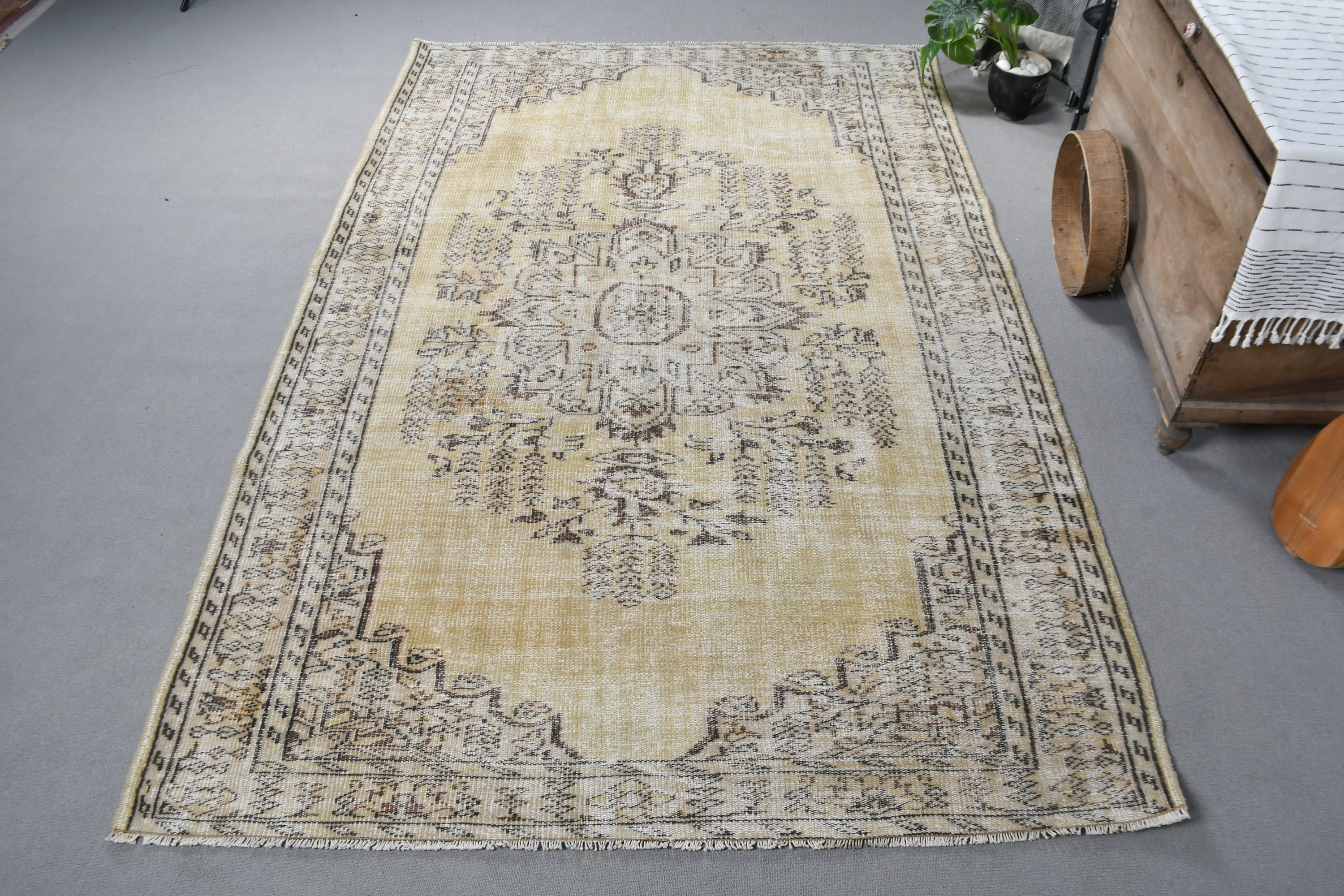 Large Area Rug Rugs, Oriental Rug, Salon Rug, Green  5.8x8.9 ft Large Rugs, Bedroom Rug, Wool Rugs, Turkish Rug, Vintage Rugs