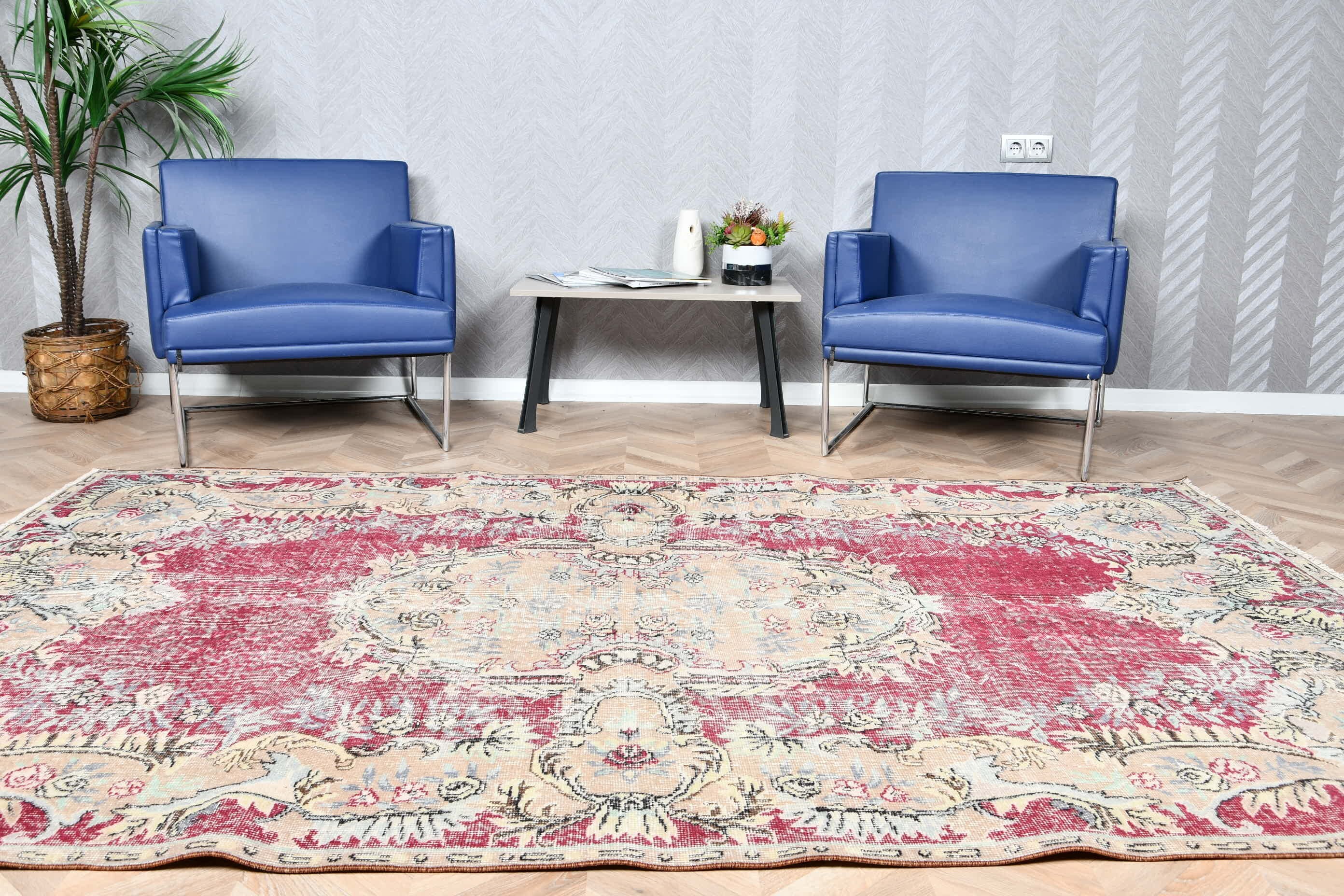 Anadolu Halıları, Türk Halısı, Soluk Halı, Yemek Odası Halıları, Vintage Halılar, Salon Halıları, Yün Halılar, Mor Fas Halısı, 5.6x8.9 ft Büyük Halı