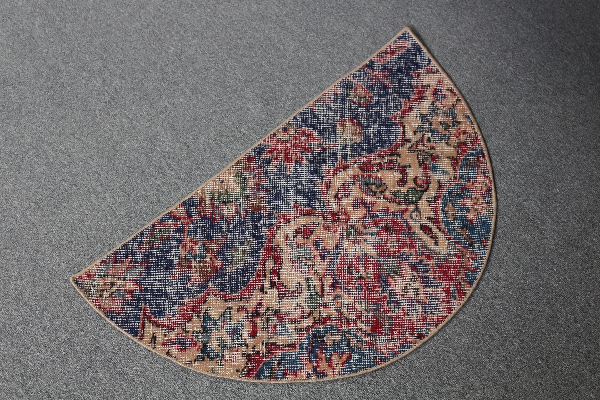 Vintage Halı, Türk Halısı, Mutfak Halıları, Oushak Halısı, Mavi Oryantal Halısı, Araba Paspas Halıları, El Dokuma Halısı, Anadolu Halısı, 2,5x1,5 ft Küçük Halılar