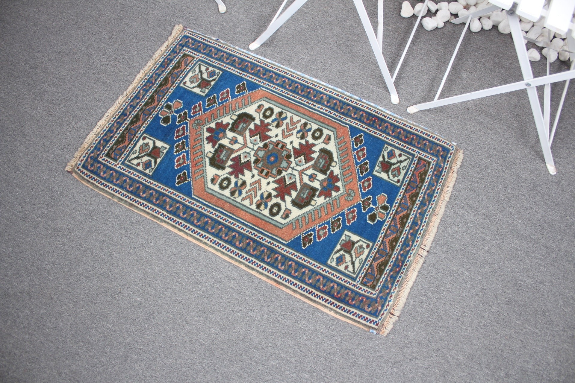 Antique Rugs, Moroccan Rug, Blue Floor Rug, Wall Hanging Rug, Bathroom Rug, Nomadic Rug, Vintage Rug, 1.8x2.8 ft Small Rug, Turkish Rugs