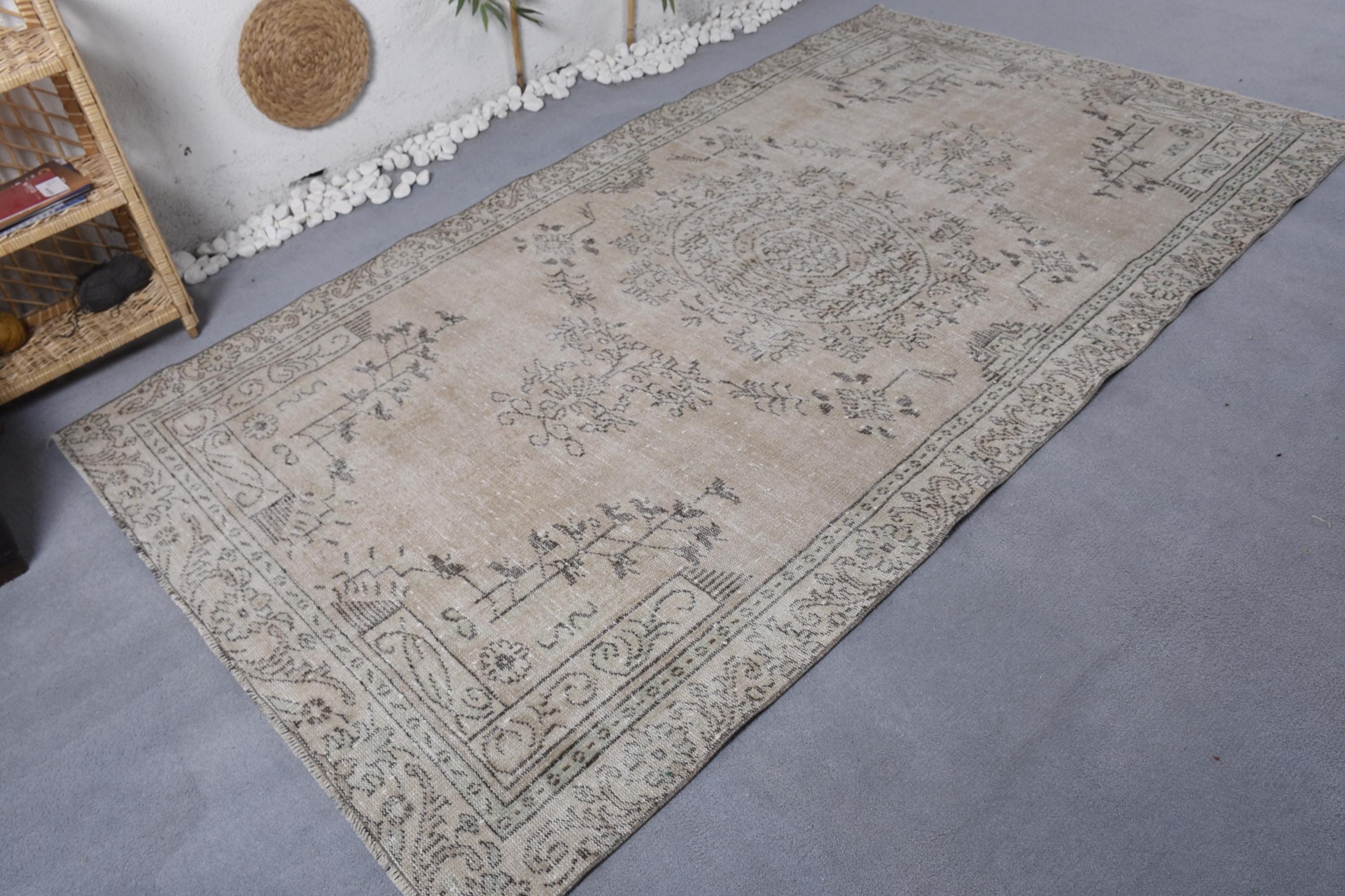 Office Rugs, Dining Room Rug, Vintage Rugs, Beige  5.2x9.3 ft Large Rugs, Turkish Rug, Salon Rug, Geometric Rug