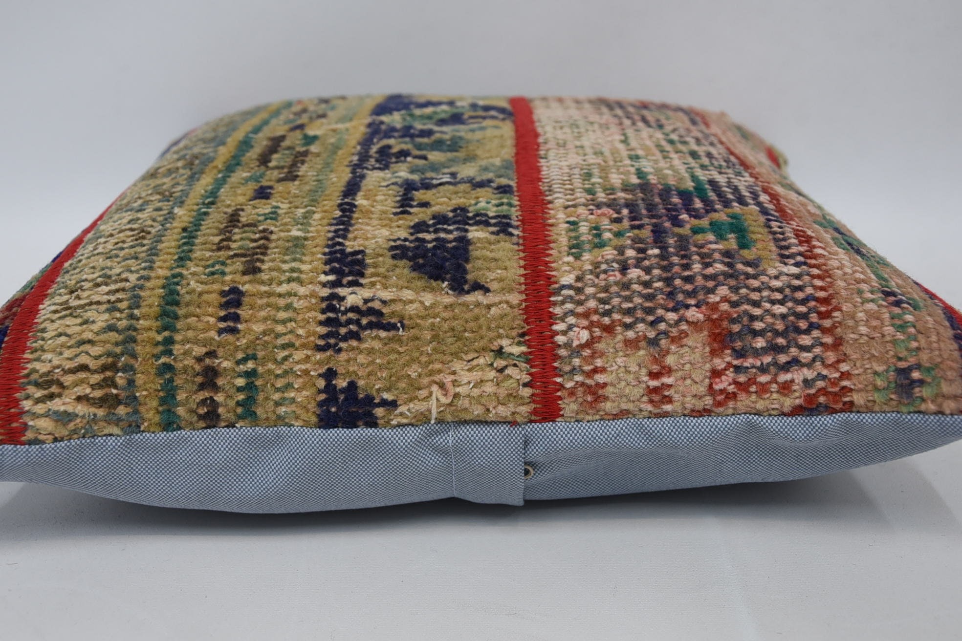 Boho Pillow, 16"x16" Yellow Pillow Case, Throw Kilim Pillow, Handmade Kilim Cushion, Nautical Throw Cushion Cover