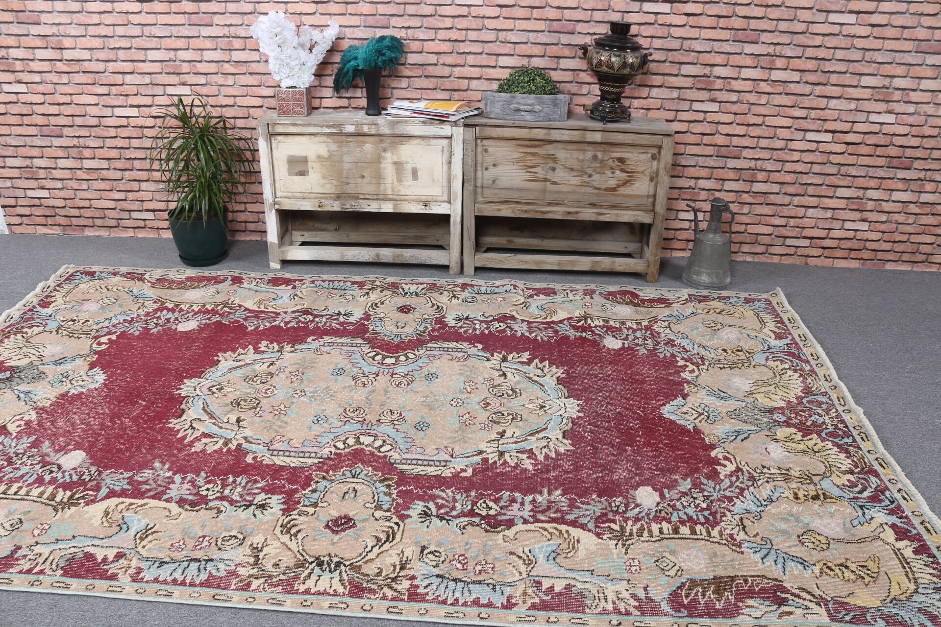 Mor Oryantal Halı, Yatak Odası Halısı, Ofis Halısı, Yemek Odası Halısı, 5.7x9.5 ft Büyük Halılar, Salon Halısı, Vintage Halı, Türk Halıları, Antika Halı