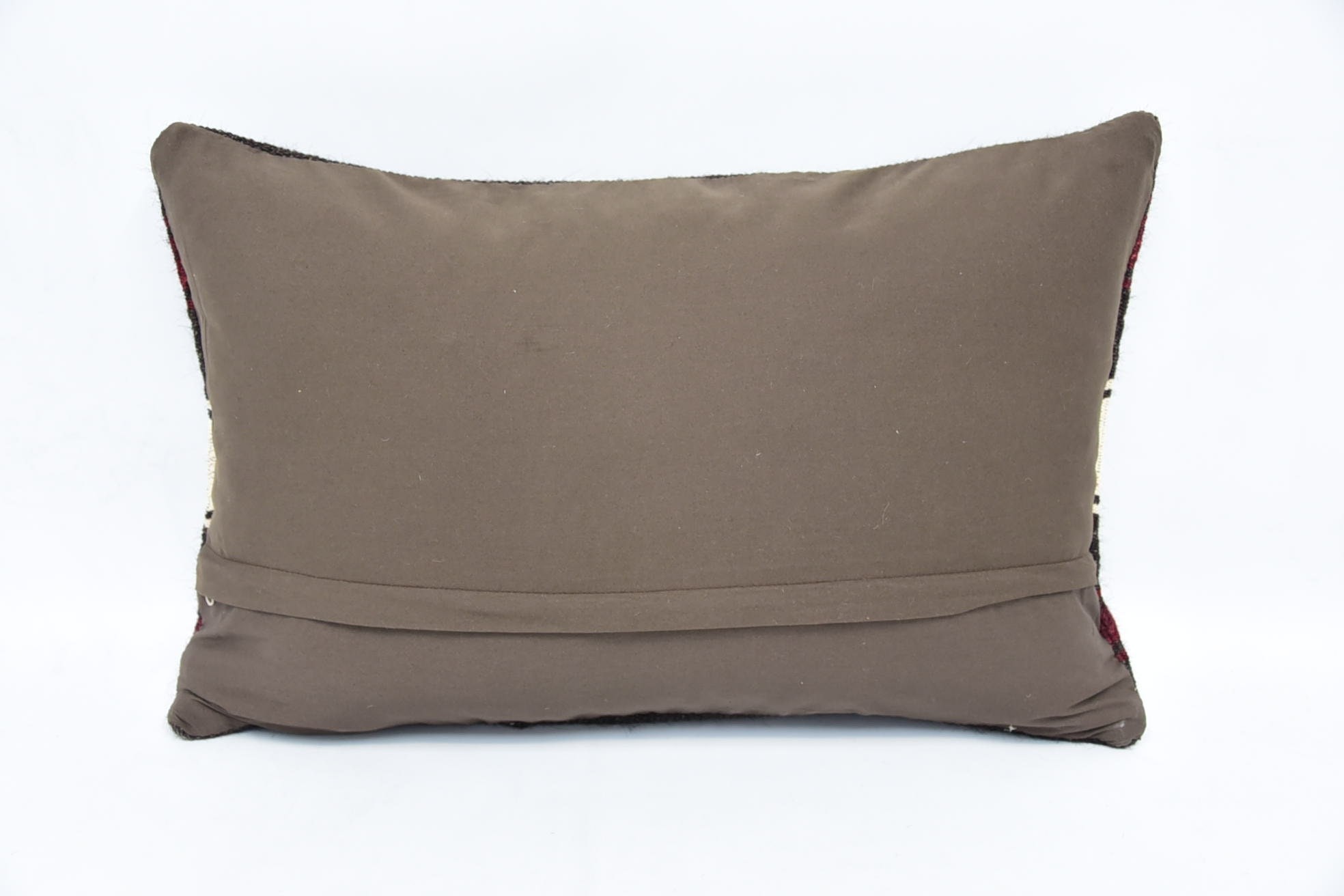 Vintage Kilim Pillow, 16"x24" Brown Pillow Sham, Interior Designer Pillow, Bench Pillow Sham, Ethnic Cushion, Kilim Pillow