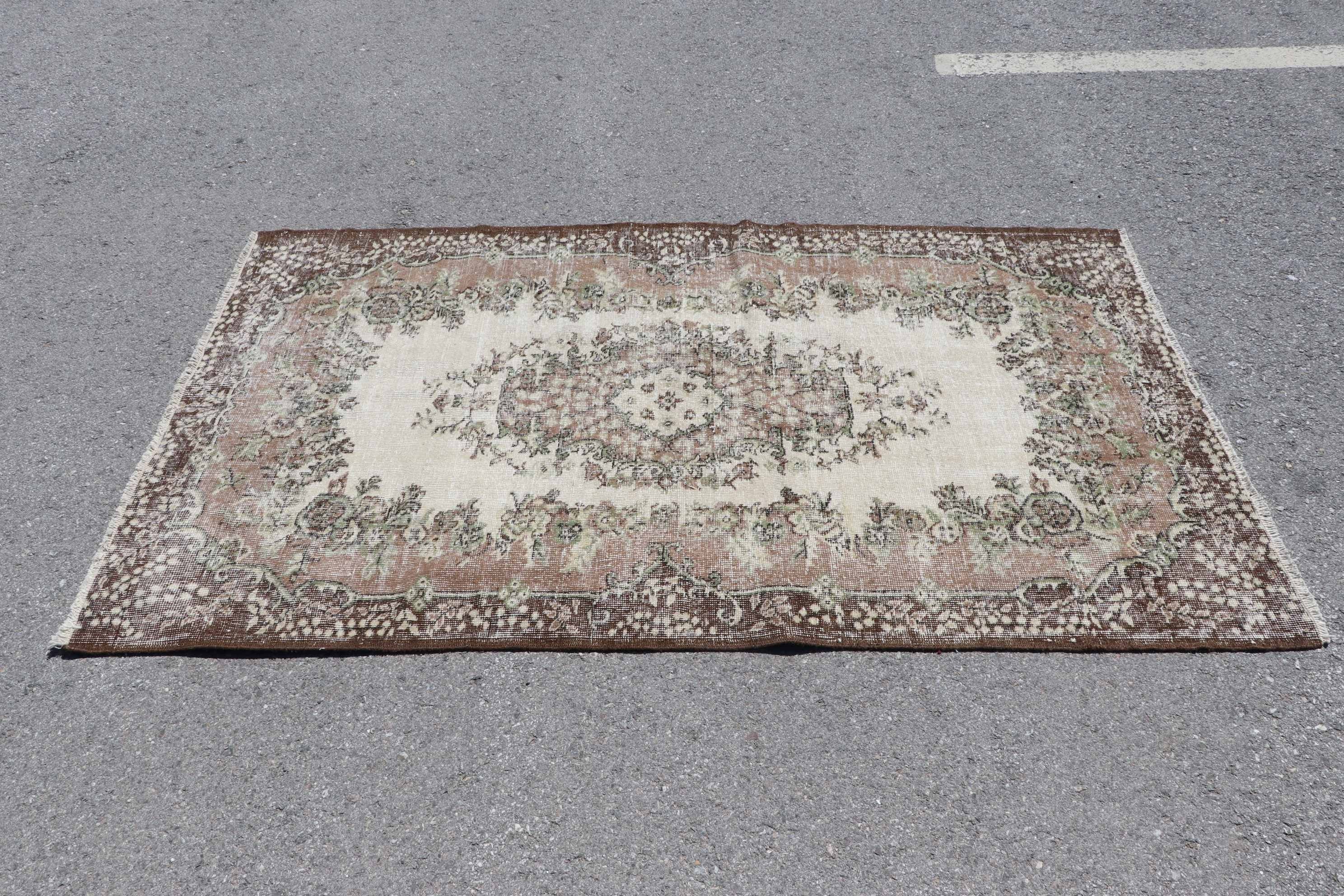 Bedroom Rug, Turkish Rugs, Living Room Rugs, Vintage Rugs, Anatolian Rug, 4.2x6.9 ft Area Rug, Antique Rug, Turkey Rug, Beige Antique Rugs