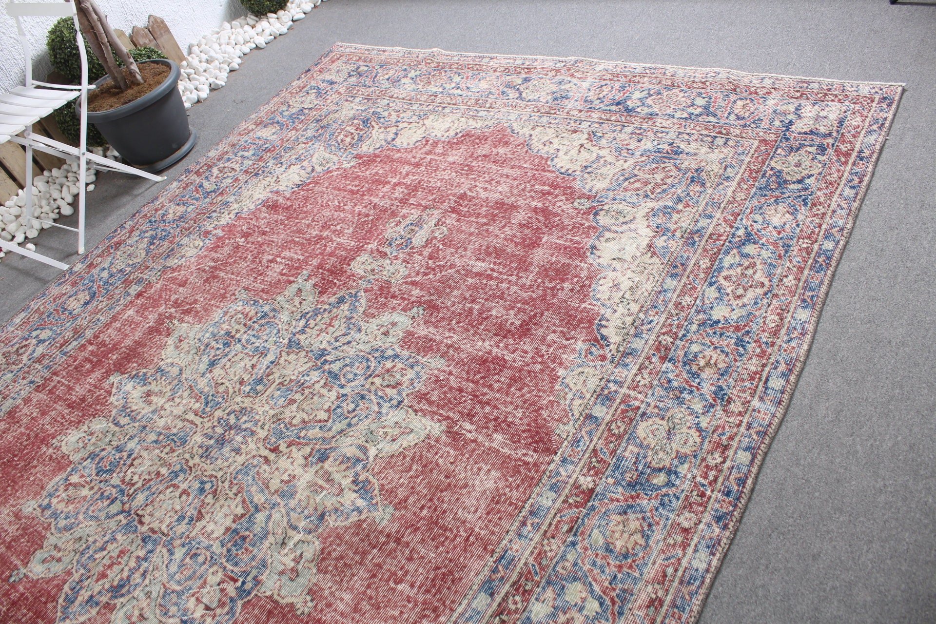 Turkish Rug, Vintage Rugs, Office Rugs, 7.4x11.5 ft Oversize Rugs, Kitchen Rugs, Anatolian Rug, Red Oriental Rugs, Salon Rug, Saloon Rug