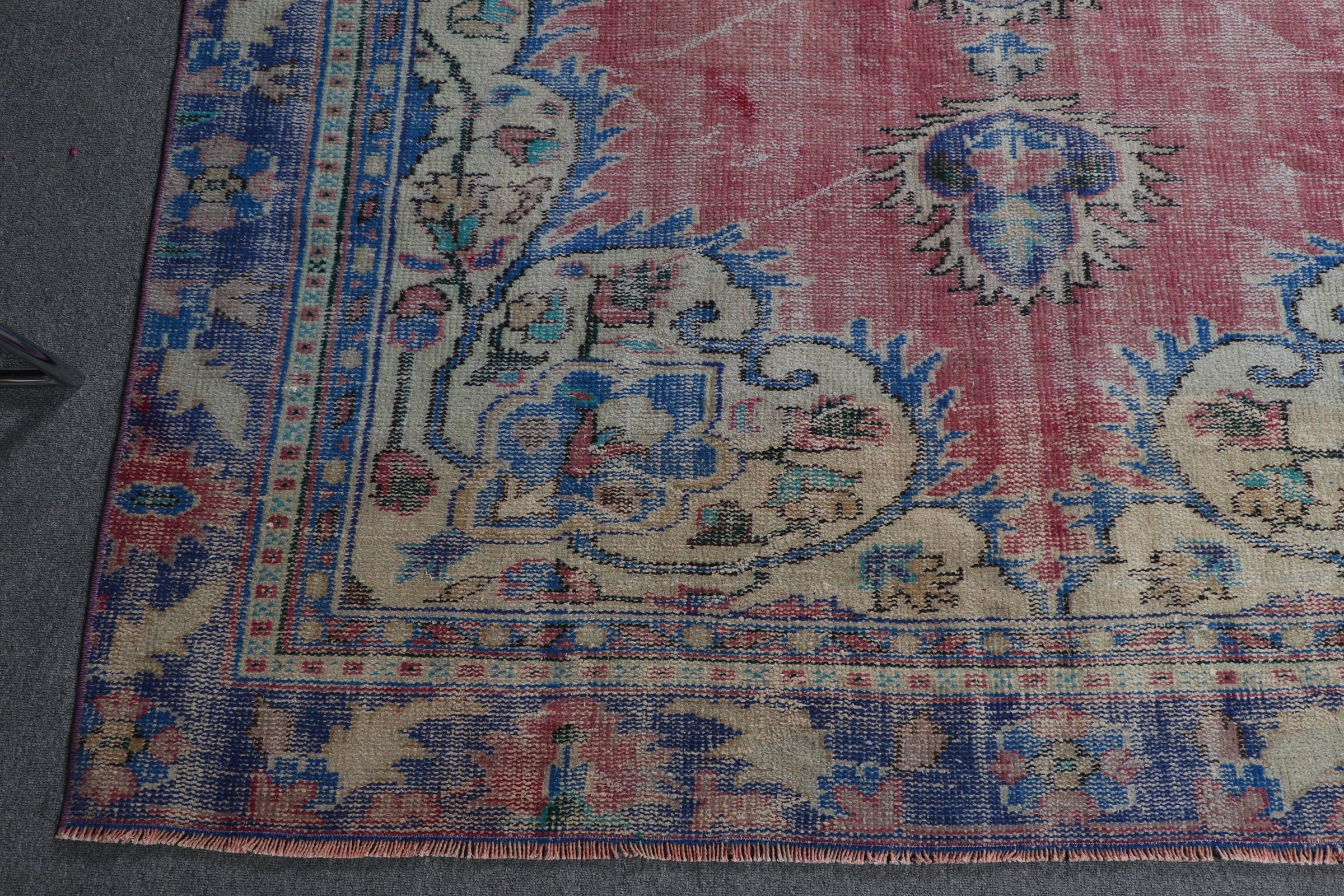 Living Room Rugs, Floor Rugs, Vintage Rug, Dining Room Rugs, 5.8x9.2 ft Large Rug, Pink Oriental Rug, Oushak Rug, Turkish Rug