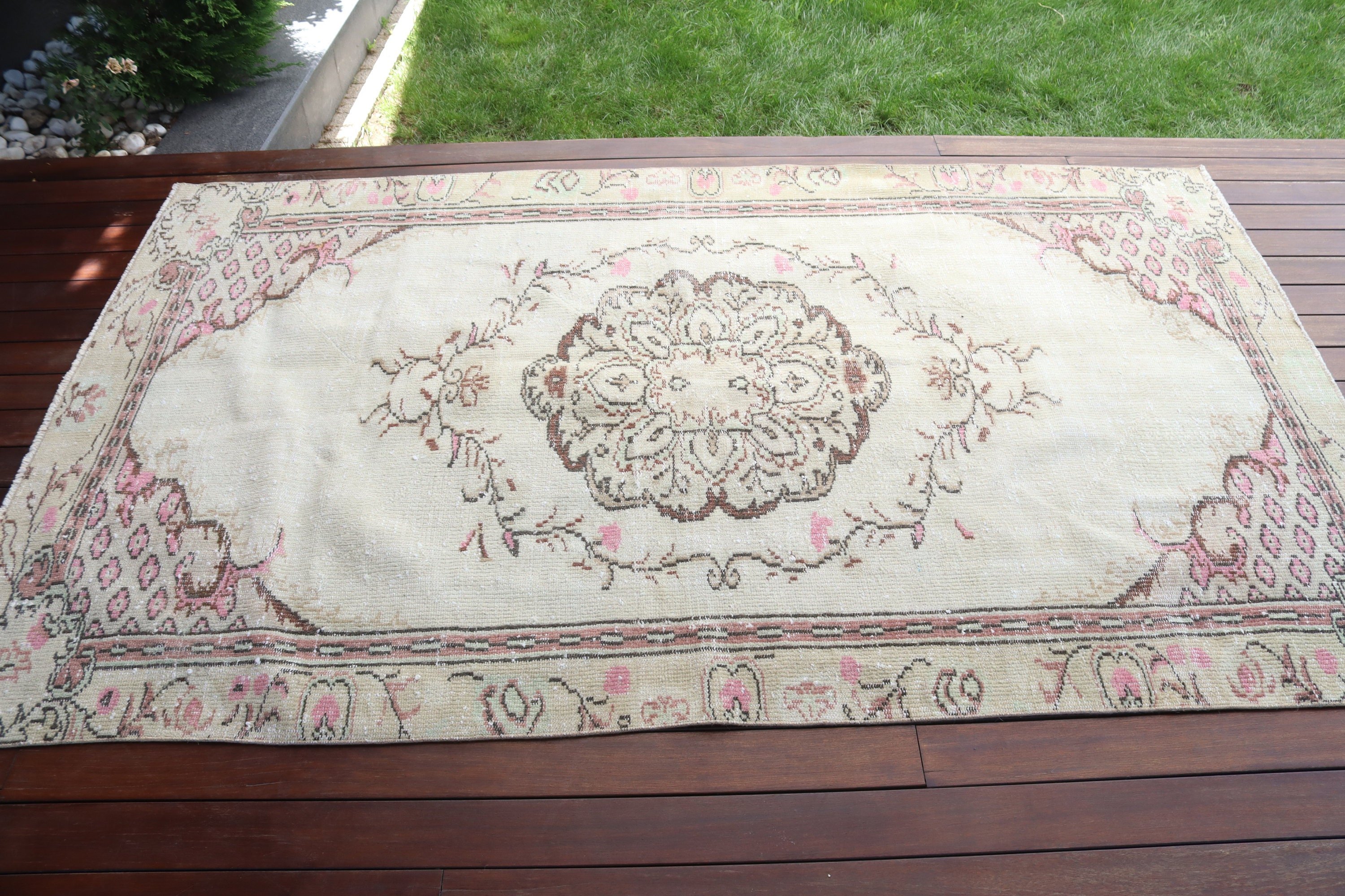 Oturma Odası Halıları, Boho Bölge Halıları, Kahverengi Oryantal Halı, Aztek Halısı, Nötr Halılar, Vintage Halı, Oryantal Halı, Türk Halısı, 4,4x7,4 ft Alan Halıları