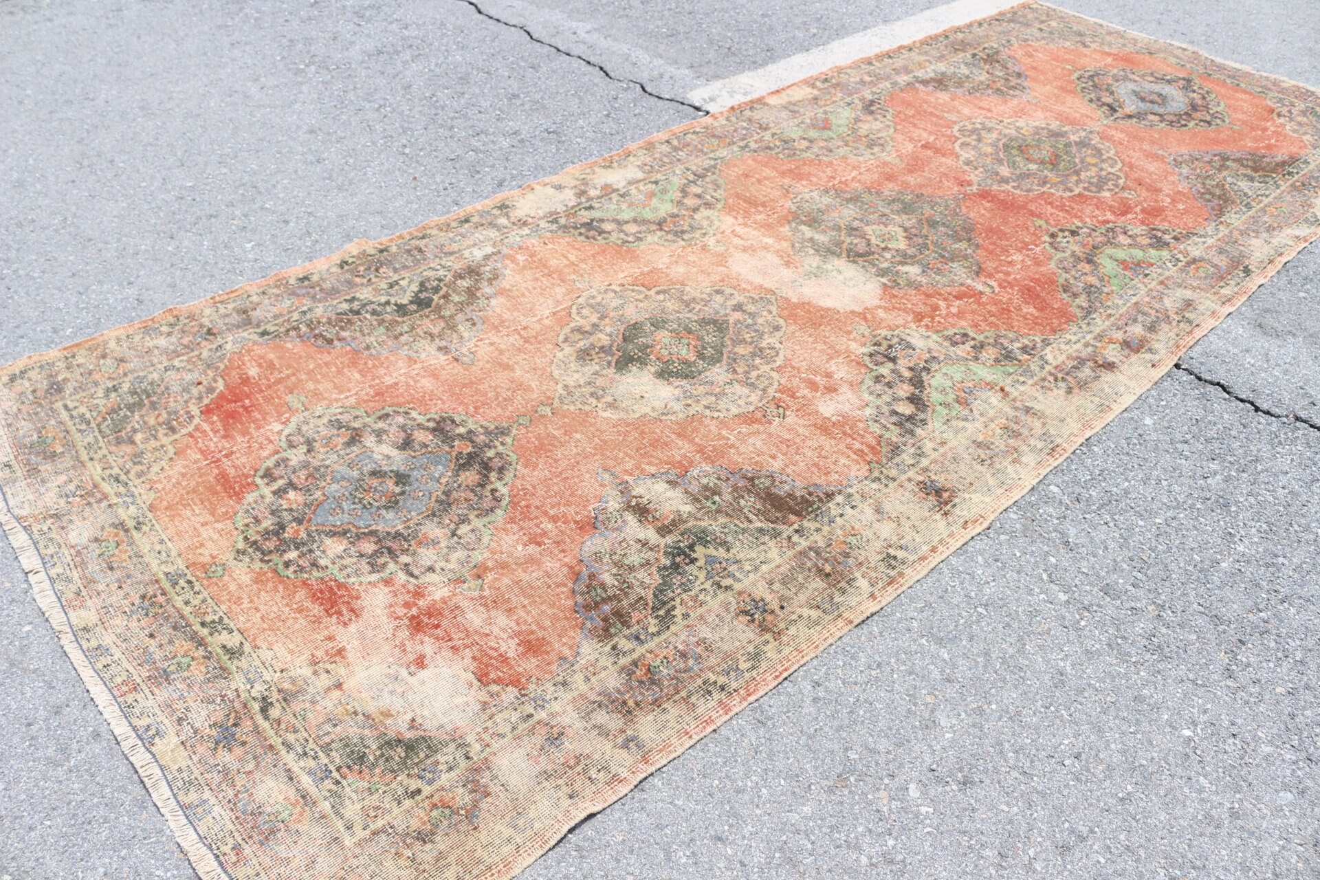 Rugs for Hallway, Anatolian Rugs, Oriental Rugs, Kitchen Rug, 5x12.5 ft Runner Rug, Vintage Rugs, Turkish Rugs, Orange Home Decor Rug