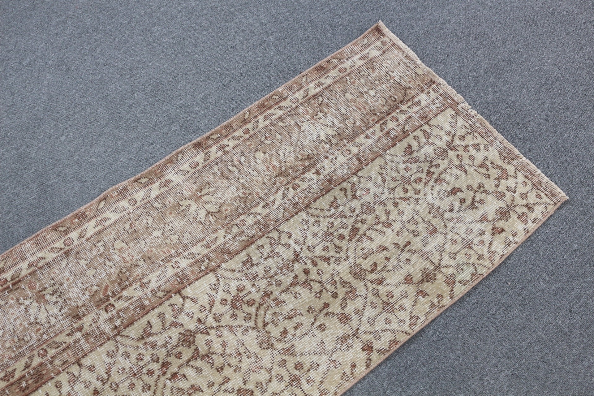 2.2x5.7 ft Runner Rug, Kitchen Rug, Cool Rug, Moroccan Rug, Turkish Rugs, Hallway Rug, Rugs for Stair, Beige Oushak Rug, Vintage Rug