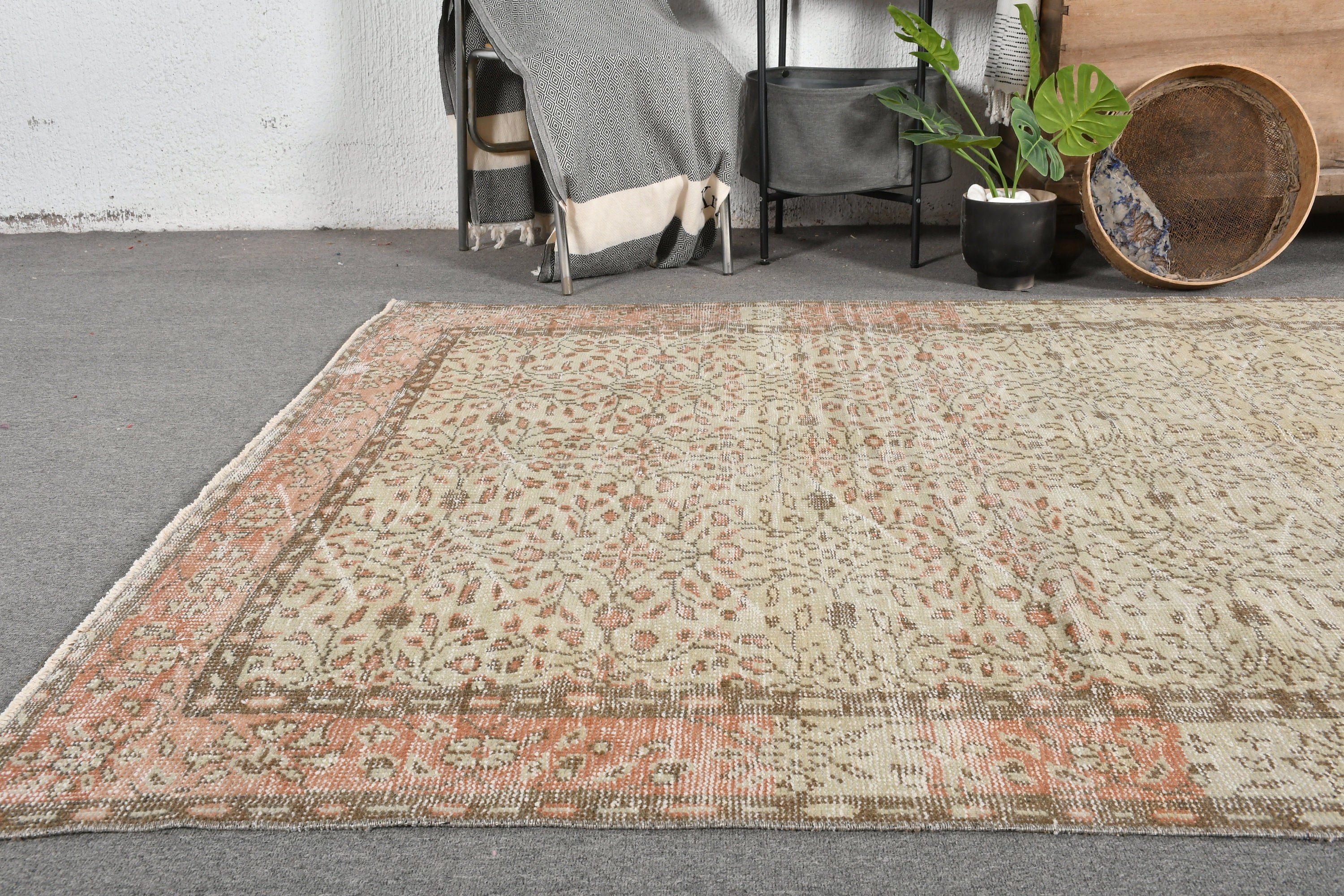 Living Room Rugs, Dorm Rug, Brown Bedroom Rugs, Vintage Rug, Dining Room Rugs, Anatolian Rug, Floor Rug, Turkish Rugs, 5.4x8.6 ft Large Rug