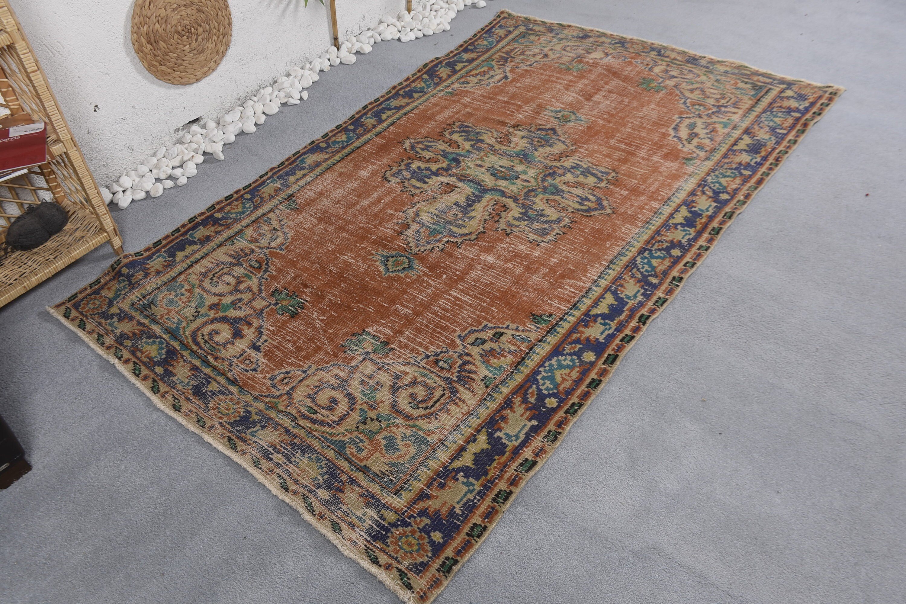 Rugs for Area, Vintage Rug, Blue Bedroom Rug, 4.4x7.3 ft Area Rug, Cool Rug, Turkish Area Rug Rugs, Floor Rug, Kitchen Rug, Turkish Rug