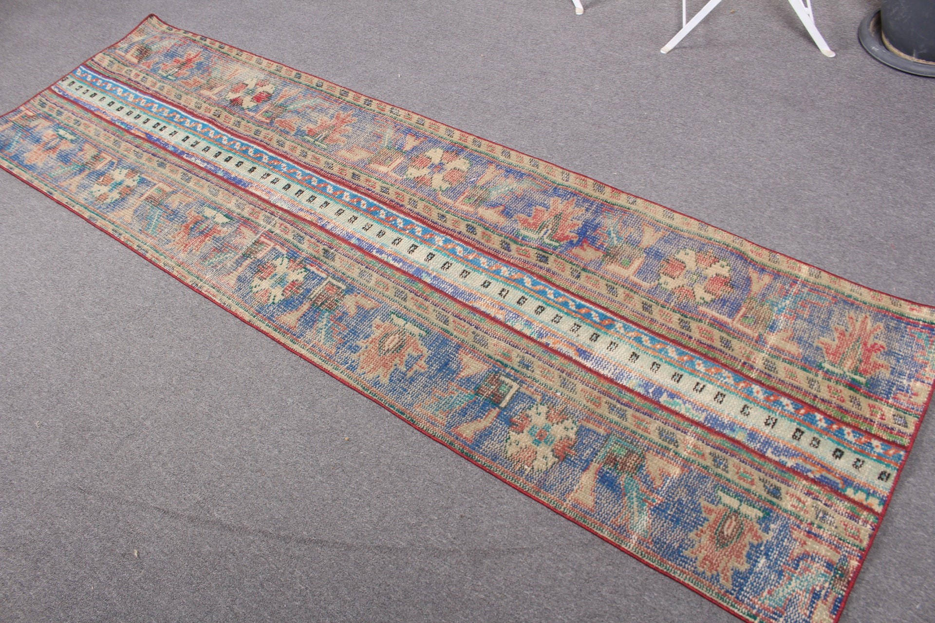 Antique Rugs, Kitchen Rug, Oriental Rugs, Rugs for Hallway, Vintage Rug, Blue Wool Rug, 2.3x7.9 ft Runner Rugs, Dorm Rug, Turkish Rug