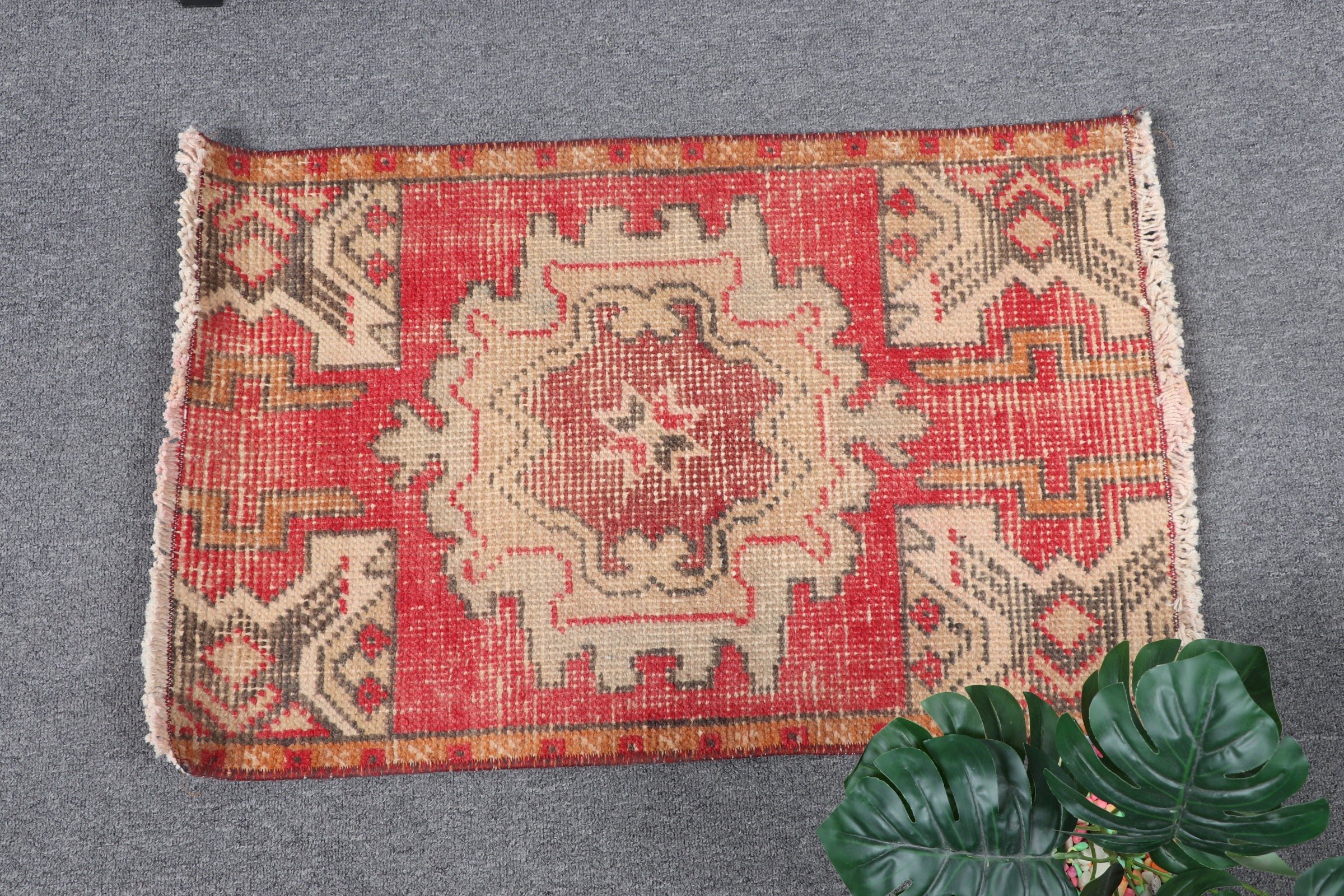 Giriş Halıları, Anadolu Halısı, Türk Halıları, Vintage Halı, Mutfak Halısı, Araba Paspası Halıları, 1,5x2,3 ft Küçük Halı, Bej Oryantal Halı, Yatak Odası Halısı