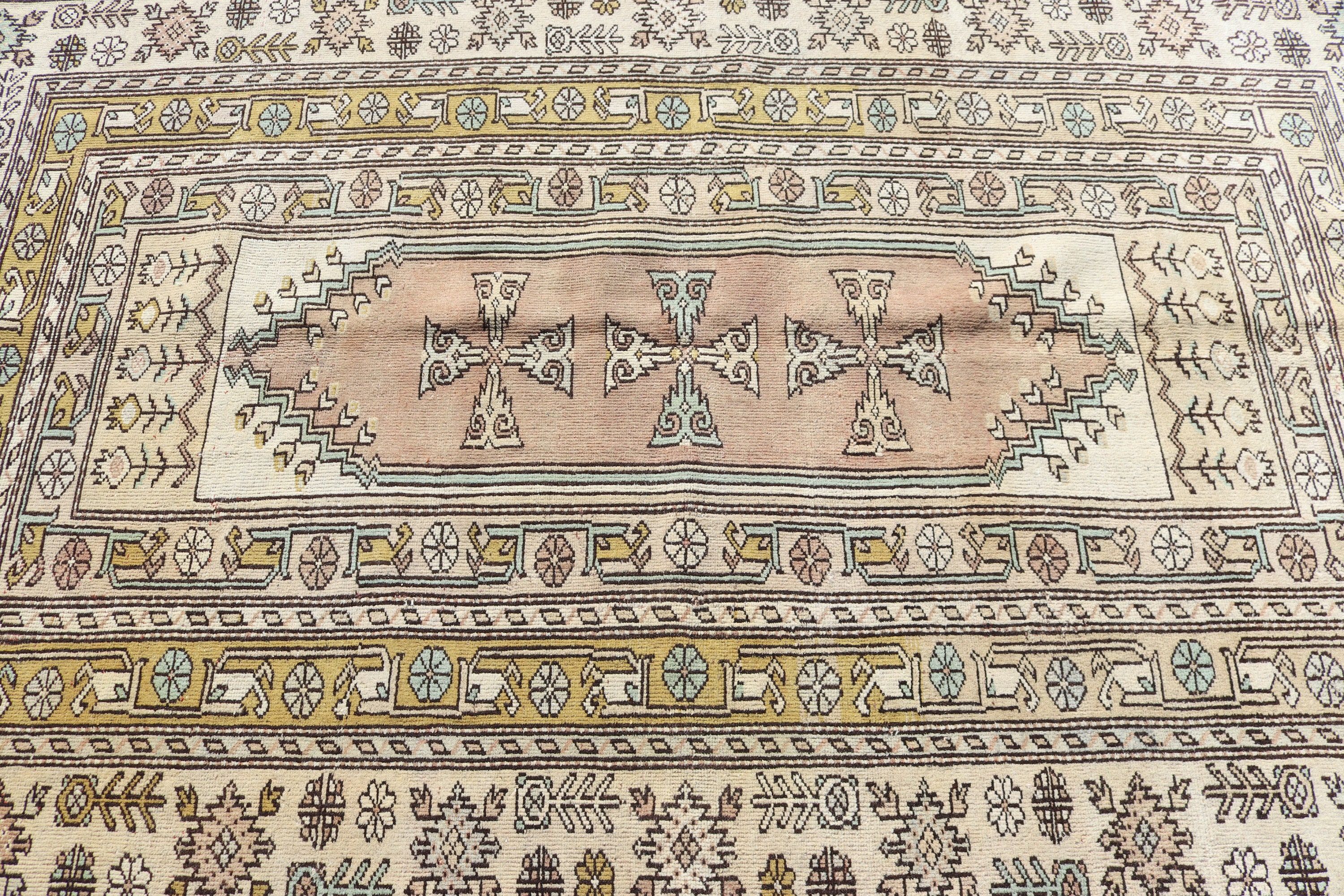 Yemek Odası Halıları, Oturma Odası Halısı, Düz Dokuma Halılar, 5.4x7.8 ft Büyük Halılar, Türk Halıları, Oushak Halısı, Bej Oushak Halıları, Vintage Halı