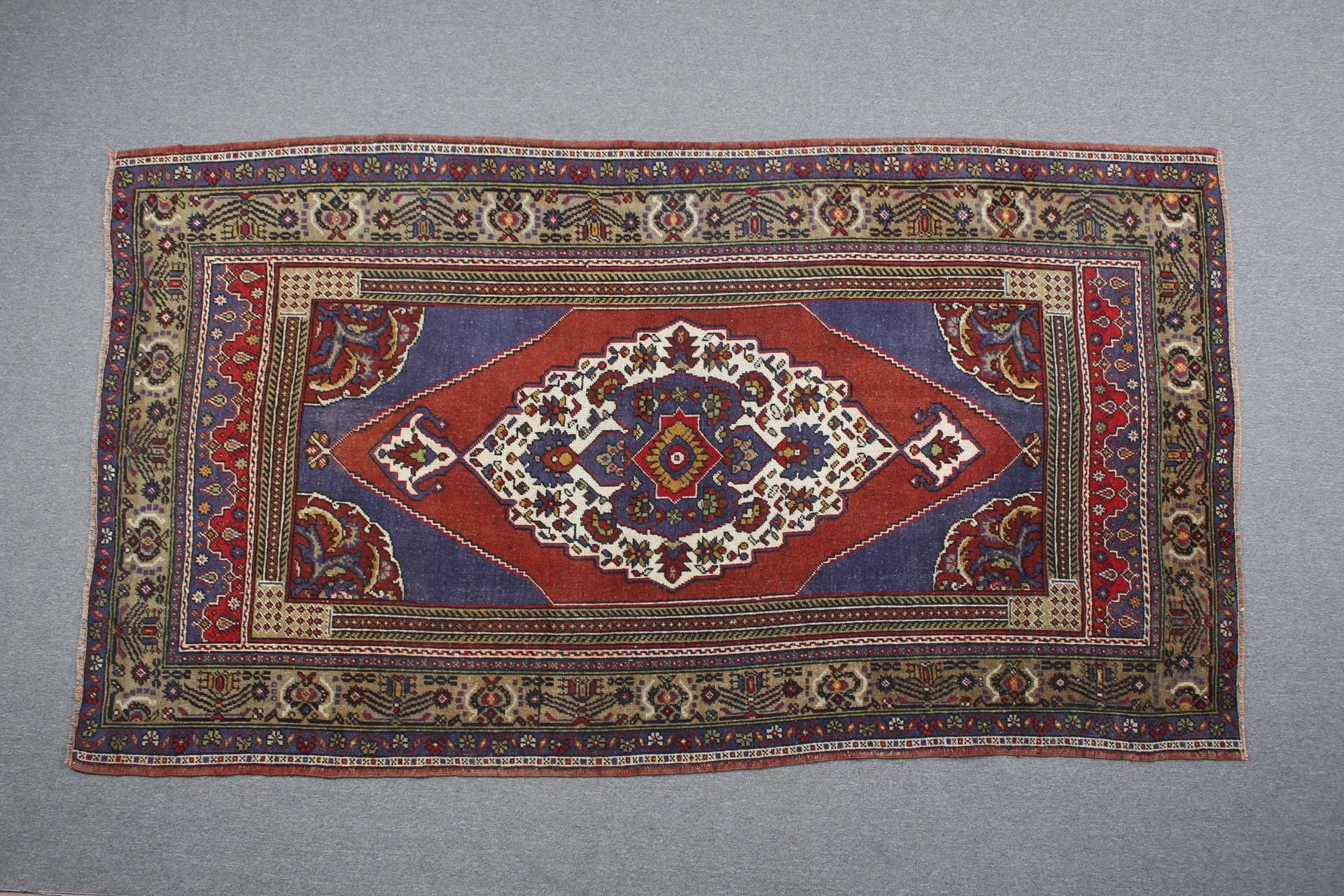 Vintage Halılar, Yemek Odası Halısı, Yün Halılar, Salon Halısı, Oushak Halısı, Yatak Odası Halıları, Kırmızı 4.8x8.4 ft Büyük Halı, Türk Halısı