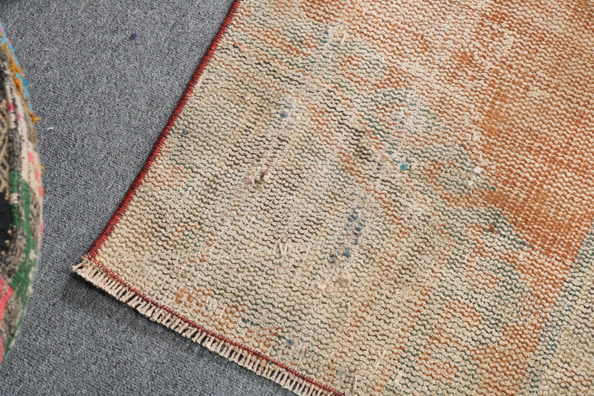 Turkish Rug, Beni Ourain Runner Rugs, Anatolian Rug, Kitchen Rugs, Orange Bedroom Rugs, Vintage Rug, 1.6x5.4 ft Runner Rug