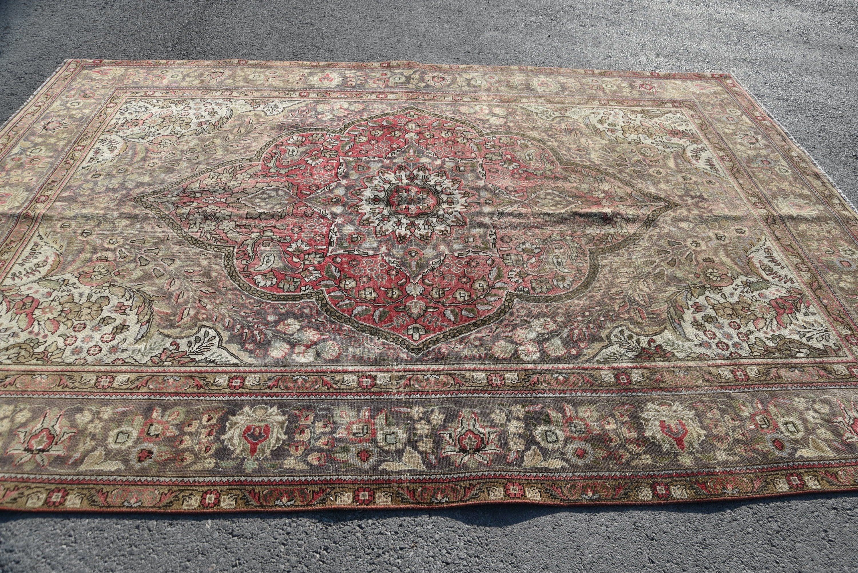 Vintage Halı, Oturma Odası Halısı, Soyut Halı, Yün Halılar, Yemek Odası Halıları, Yer Halıları, Salon Halısı, 7.8x11.4 ft Büyük Boy Halı, Türk Halısı