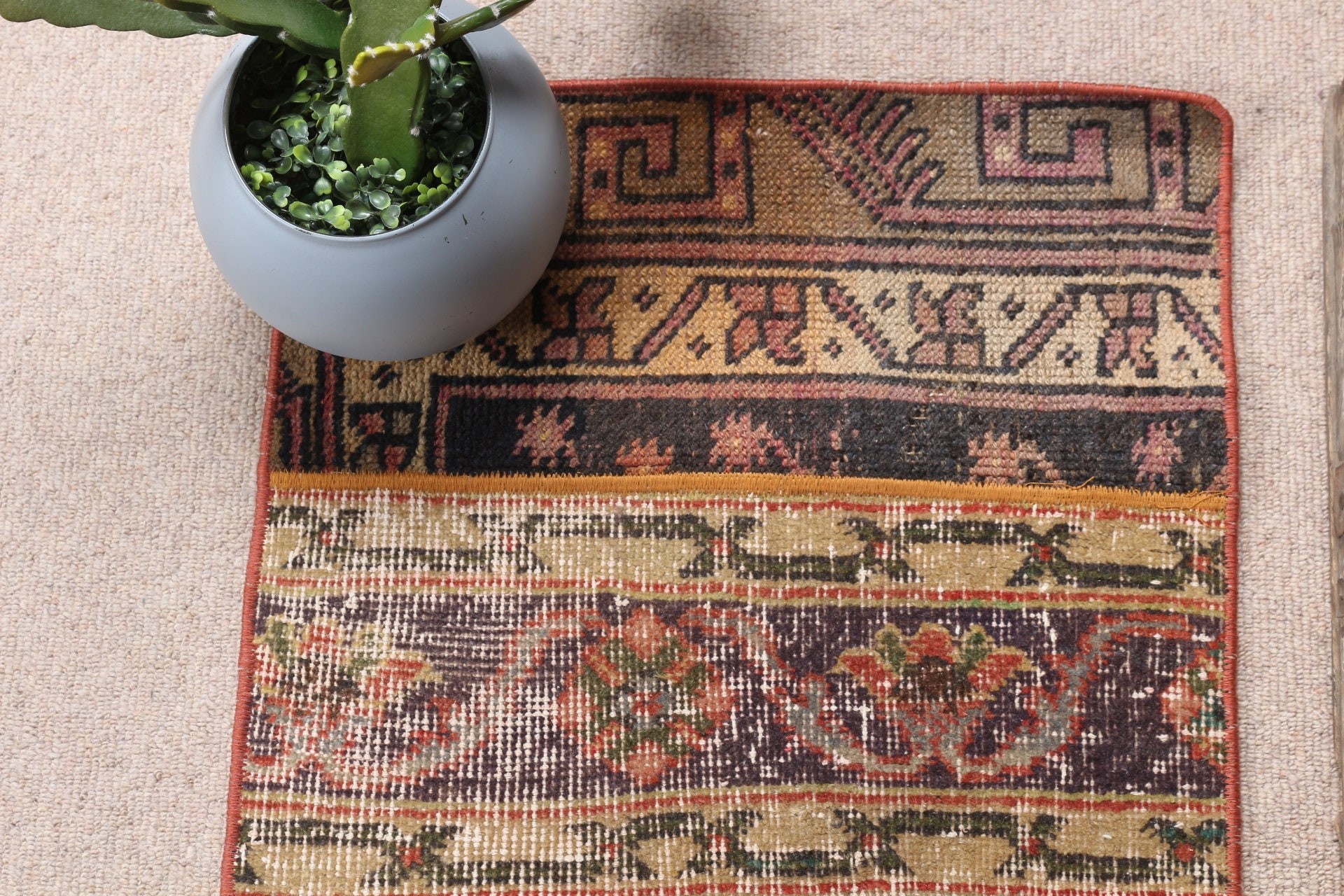 Nursery Rug, Tribal Rug, 1.6x2.9 ft Small Rug, Bedroom Rug, Brown Antique Rug, Turkish Rug, Vintage Rug, Moroccan Rugs, Wall Hanging Rug