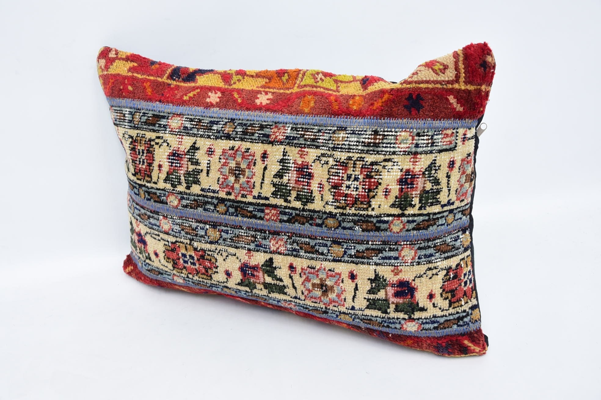 Boho Pillow, Interior Designer Pillow, Gift Pillow, Outdoor Patio Pillow Case, 16"x24" Beige Cushion Case, Retro Cushion Cover