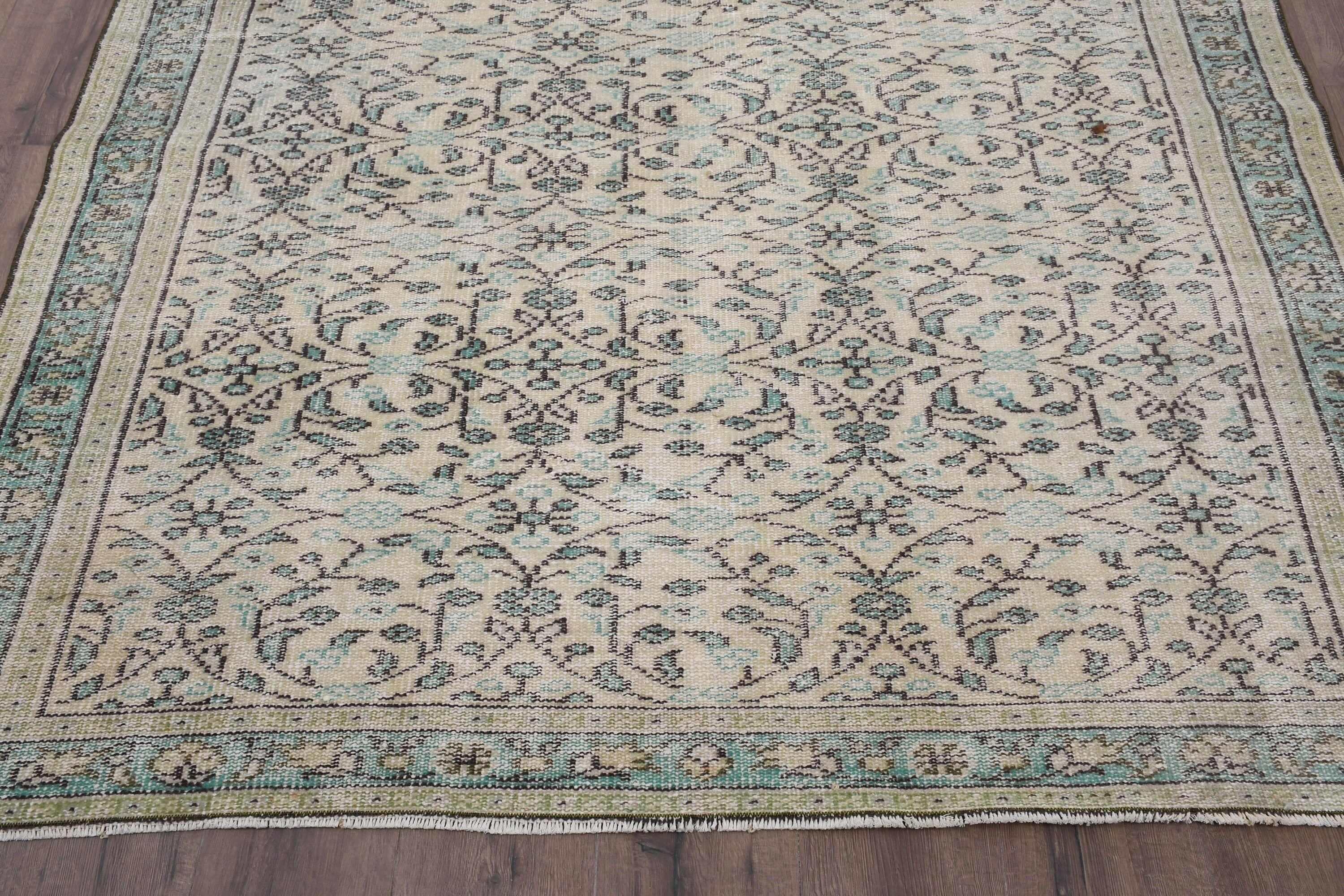 Dining Room Rugs, Turkish Rug, Beige Anatolian Rug, Art Rug, Antique Rugs, 5.7x8.9 ft Large Rug, Vintage Rug, Kitchen Rug, Living Room Rugs