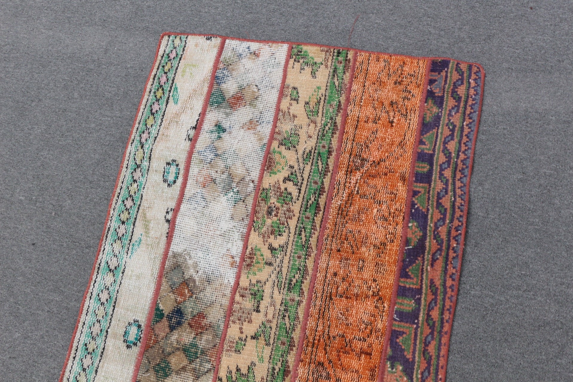 Kapı Paspas Halıları, 2.4x3.2 ft Küçük Halı, Vintage Halılar, Bej Oushak Halılar, Antika Halı, Mutfak Halısı, Fas Halıları, Türk Halısı, Organik Halılar