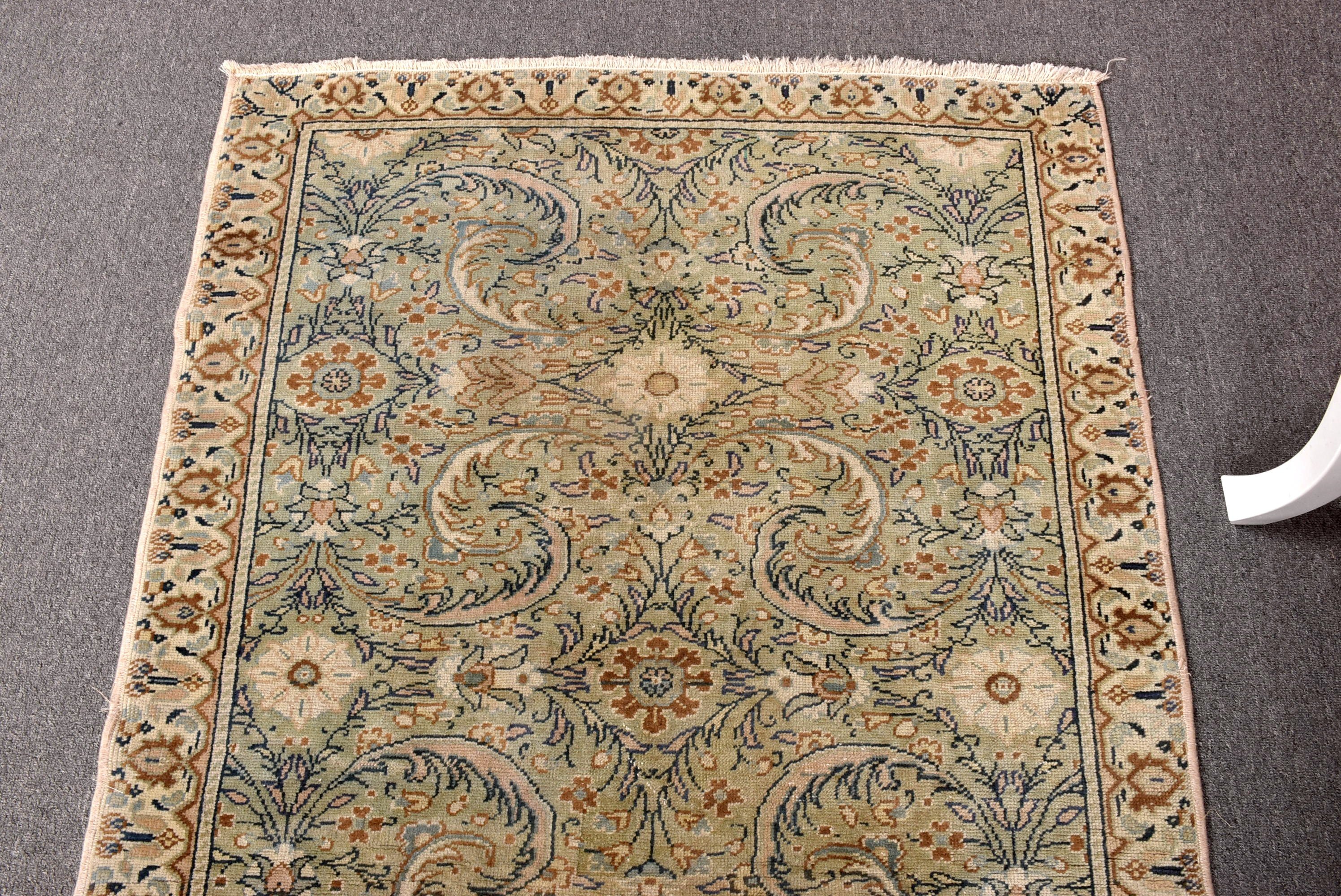 Vintage Halı, Boho Halı, Mutfak Halıları, Dekoratif Halılar, Ev Dekorasyonu Halıları, Oushak Halı, 3.1x5.9 ft Accent Halılar, Türk Halısı, Yeşil Açıklama Halısı