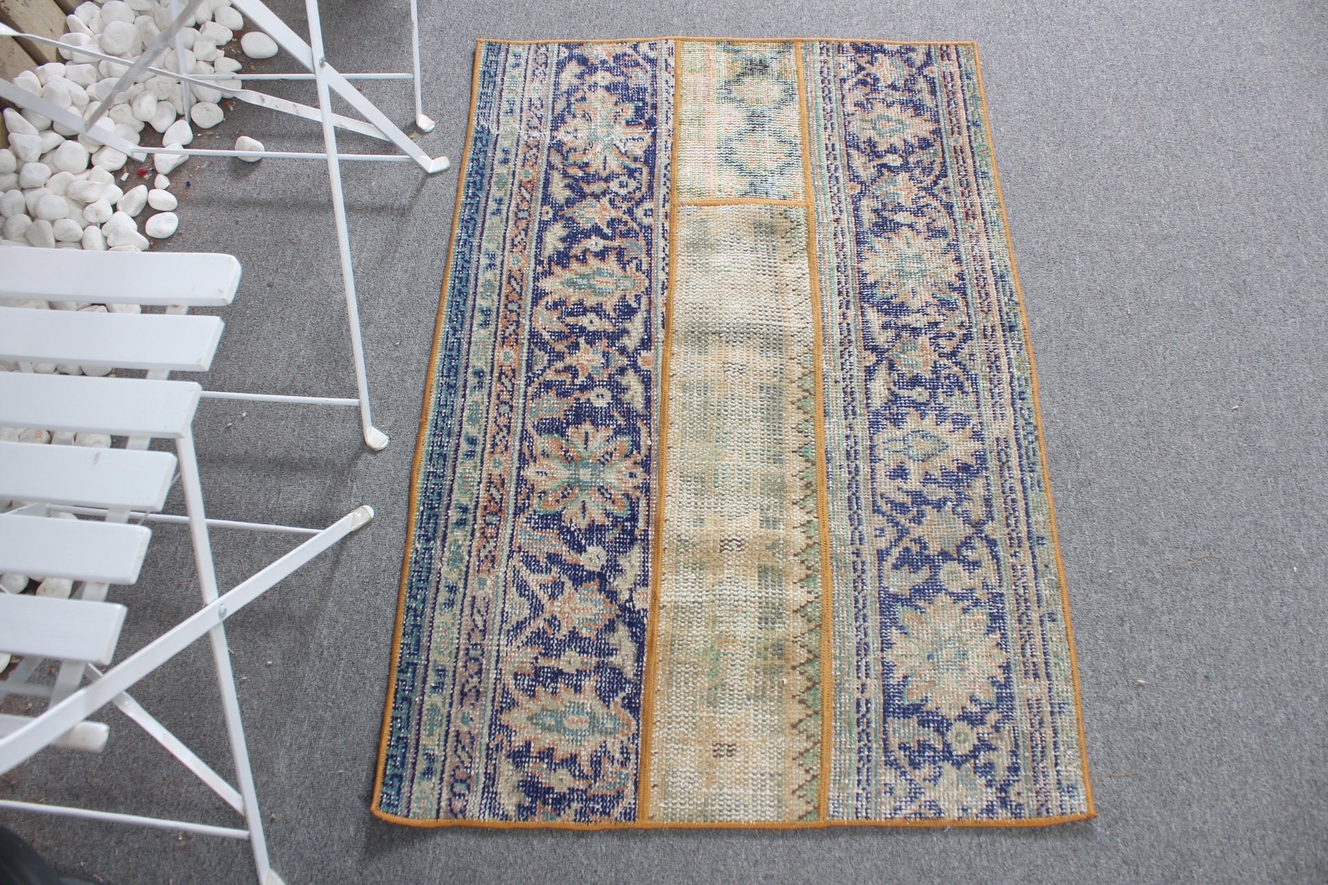 Floor Rugs, Vintage Rug, Turkish Rug, Blue Bedroom Rugs, 2.5x3.7 ft Small Rug, Rugs for Nursery, Car Mat Rug, Entry Rugs