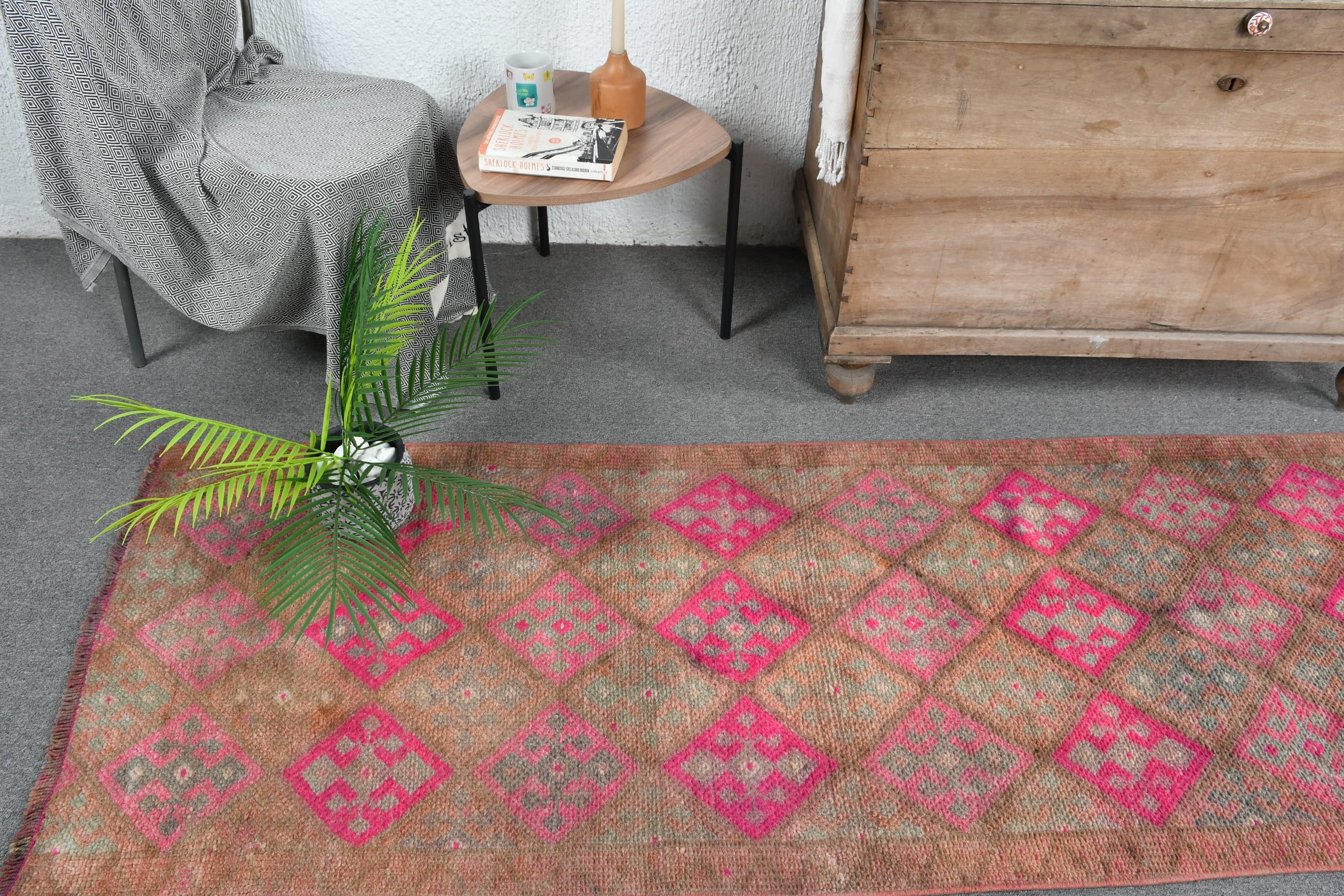 Oriental Rug, Stair Rug, Bedroom Rugs, Vintage Rugs, Brown  2.6x10.7 ft Runner Rug, Turkish Rug, Kitchen Rugs, Dorm Rugs