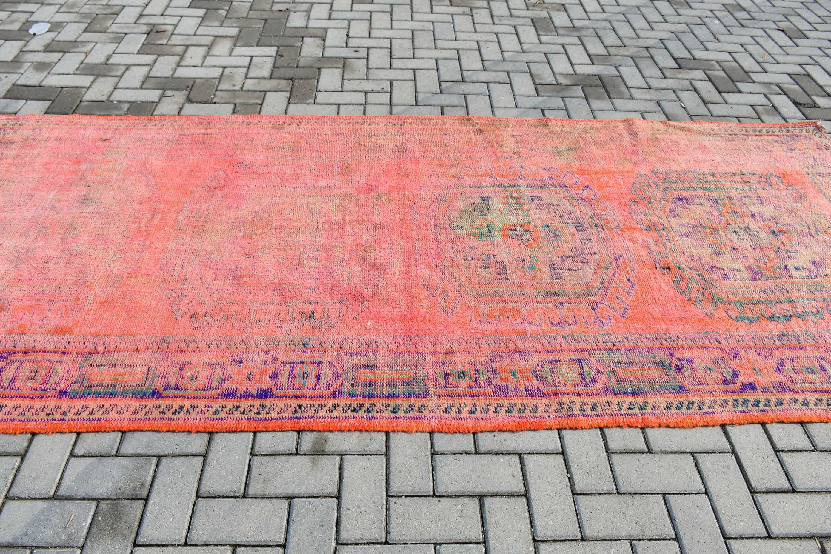 Oushak Rugs, 4.5x11.2 ft Large Rugs, Salon Rug, Red Anatolian Rug, Vintage Rug, Turkish Rug, Anatolian Rugs, Office Rugs, Living Room Rug