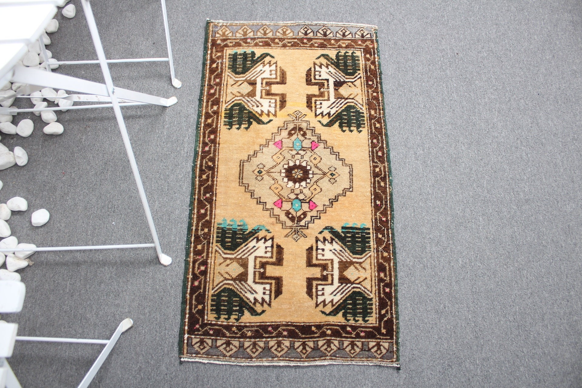 Brown Moroccan Rugs, Turkish Rug, Rugs for Bedroom, Cool Rugs, Bathroom Rugs, 1.6x3 ft Small Rugs, Vintage Rug, Kitchen Rug, Bath Rugs