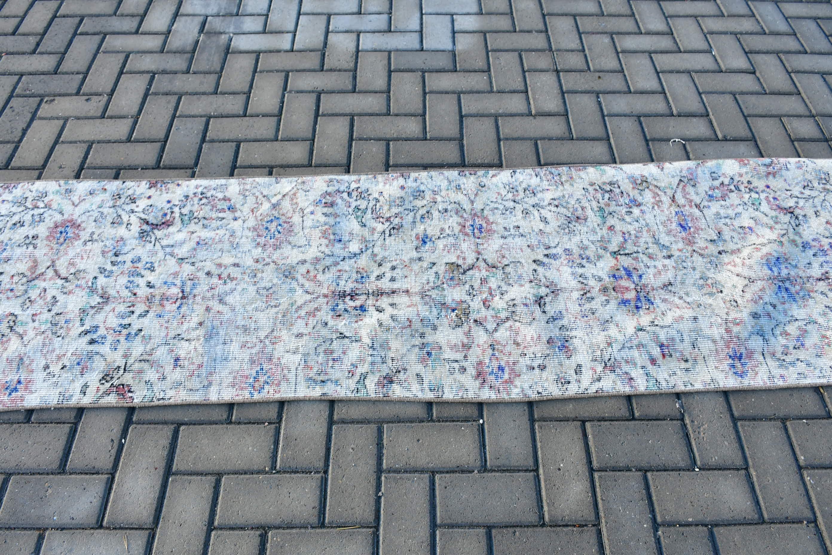 Vintage Halılar, 2.1x8.5 ft Yolluk Halısı, Sessiz Halı, Yatak Odası Halıları, Mutfak Halısı, Koridor Halıları, Türk Halıları, Bej Antika Halılar