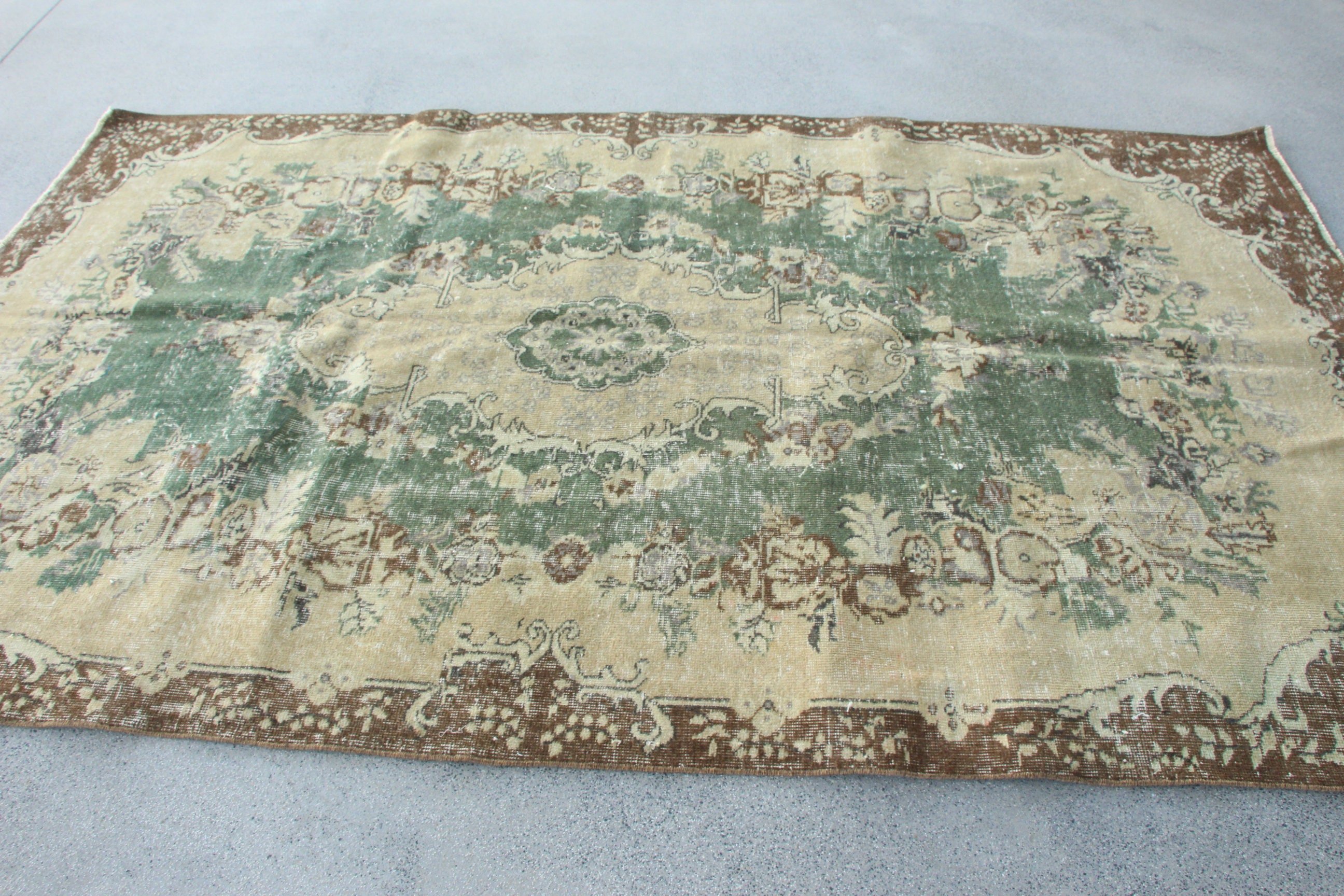 Salon Halısı, Vintage Halılar, Büyük Boho Halıları, Bej Havalı Halılar, Büyük Vintage Halılar, 5,4x9,3 ft Büyük Halı, Türk Halısı, Yer Halısı, Havalı Halı