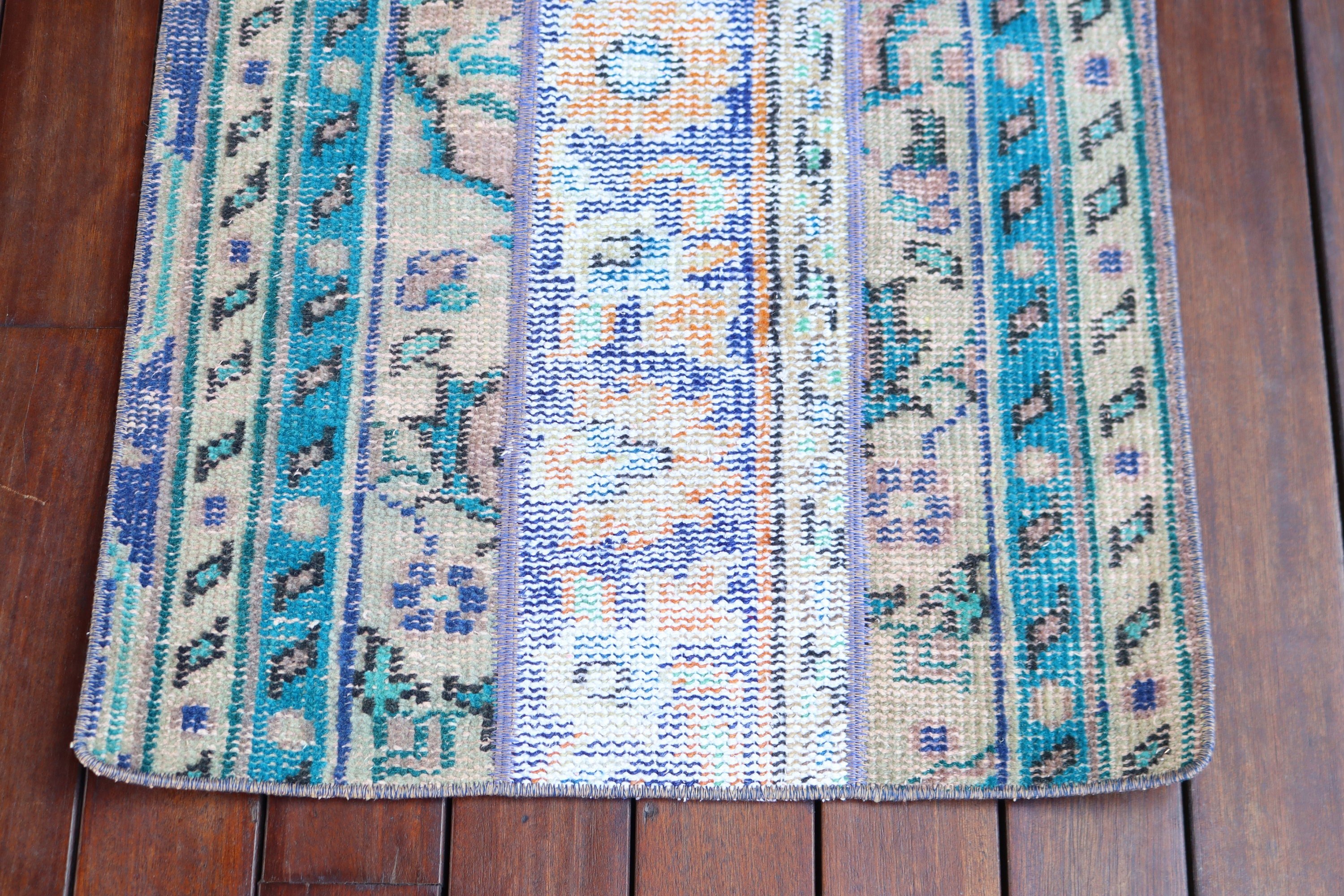 Yün Halı, Vintage Halılar, 1.9x3.7 ft Küçük Halılar, Yer Halısı, Yeşil Fas Halısı, Mutfak Halısı, Türk Halıları, Duvara Asılı Halı, Düz Dokuma Halılar