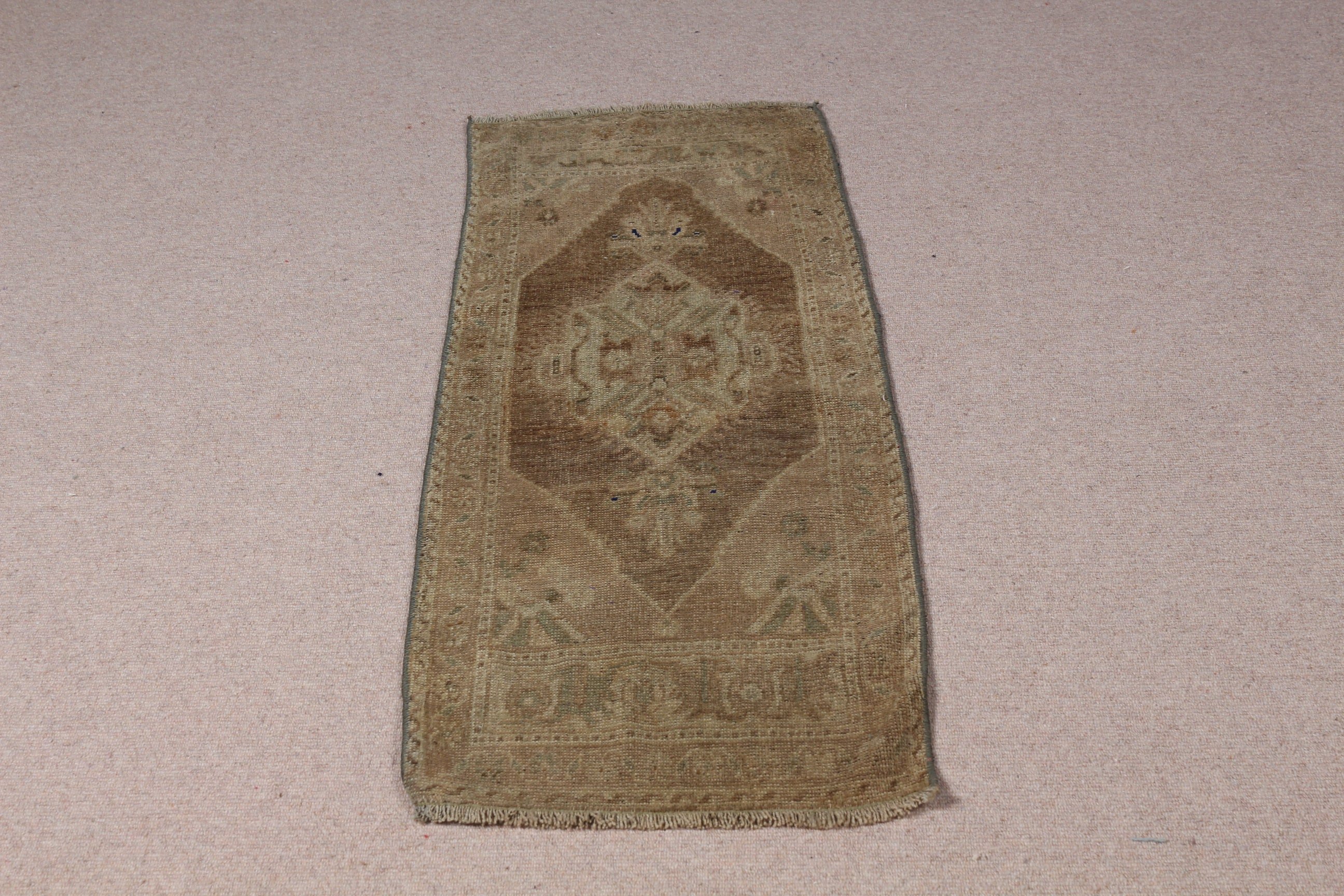 1.6x3.9 ft Küçük Halılar, Fas Halısı, Giriş Halıları, Yeşil Antika Halı, Türk Halıları, Havalı Halı, Vintage Halı, Banyo Halıları, Mutfak Halısı