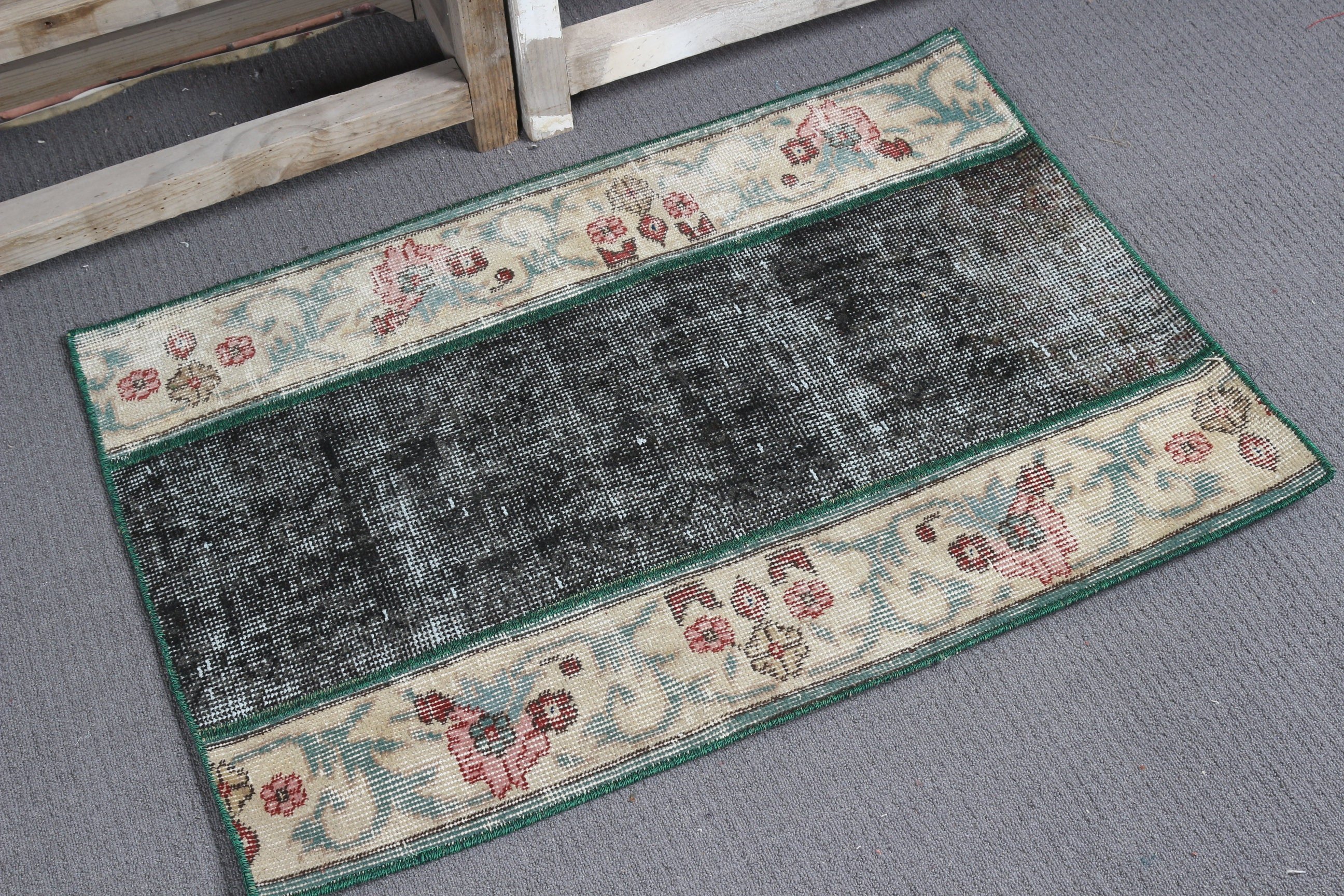 Bath Rug, Beige Floor Rugs, Kitchen Rug, Bathroom Rug, Vintage Rug, Rugs for Bathroom, Turkish Rug, Old Rug, 2.1x3 ft Small Rugs, Cool Rugs