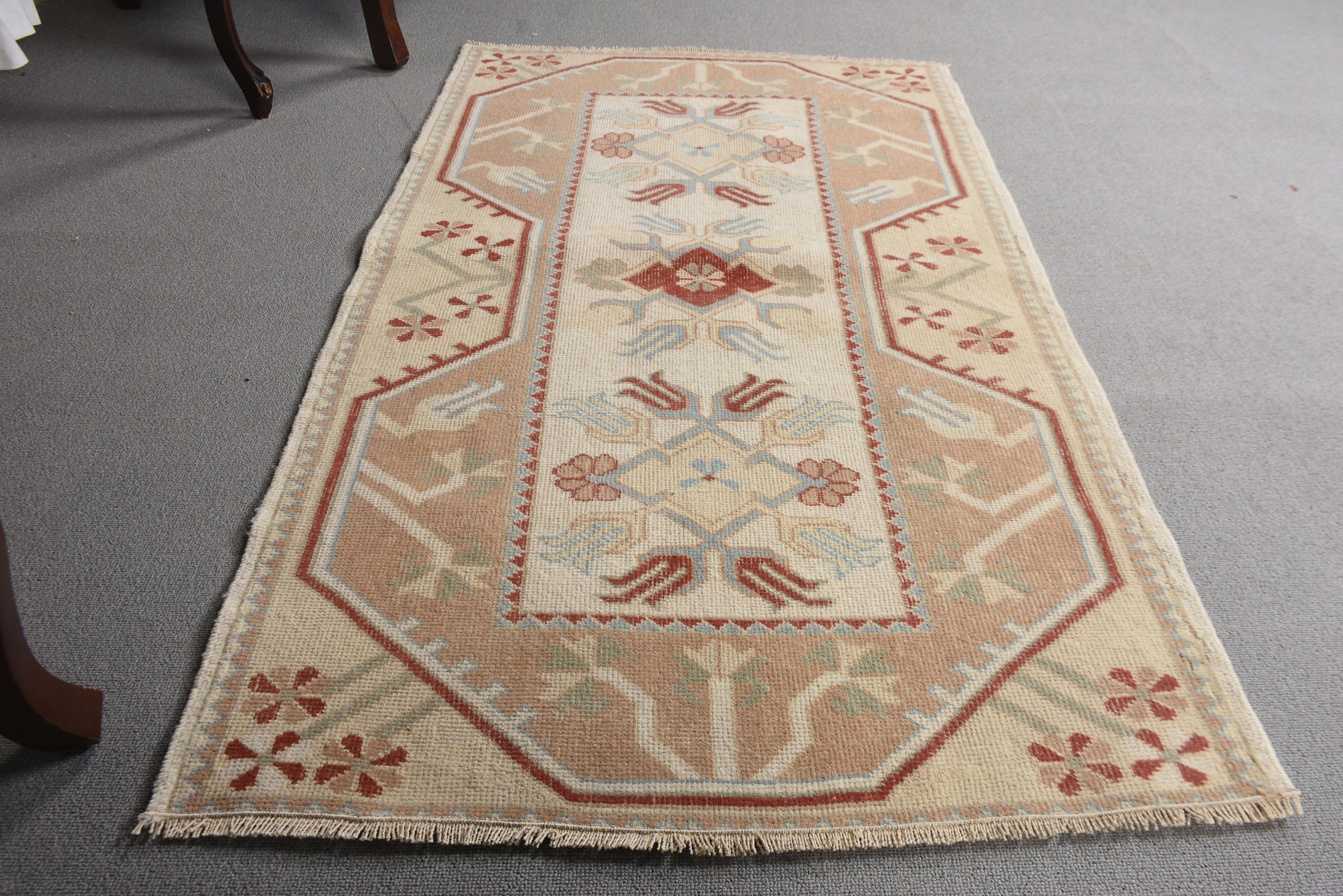 2.6x4.2 ft Küçük Halılar, Bej Mutfak Halısı, Türk Halısı, Ev Dekor Halıları, Vintage Halı, Küçük Vintage Halı, Lüks Halı, Küçük Alan Halıları