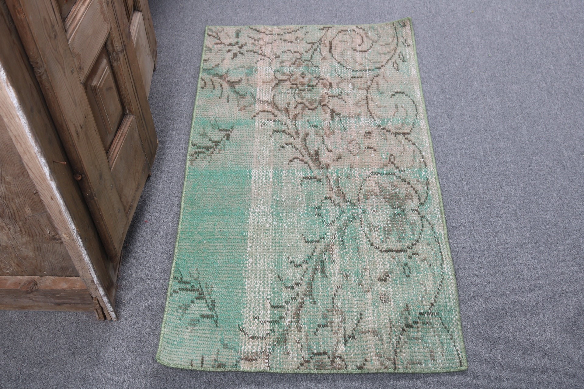 Bathroom Rug, Modern Rugs, Turkish Rugs, Green Bedroom Rugs, Home Decor Rugs, 2x3.6 ft Small Rug, Boho Rugs, Vintage Rug, Wall Hanging Rugs