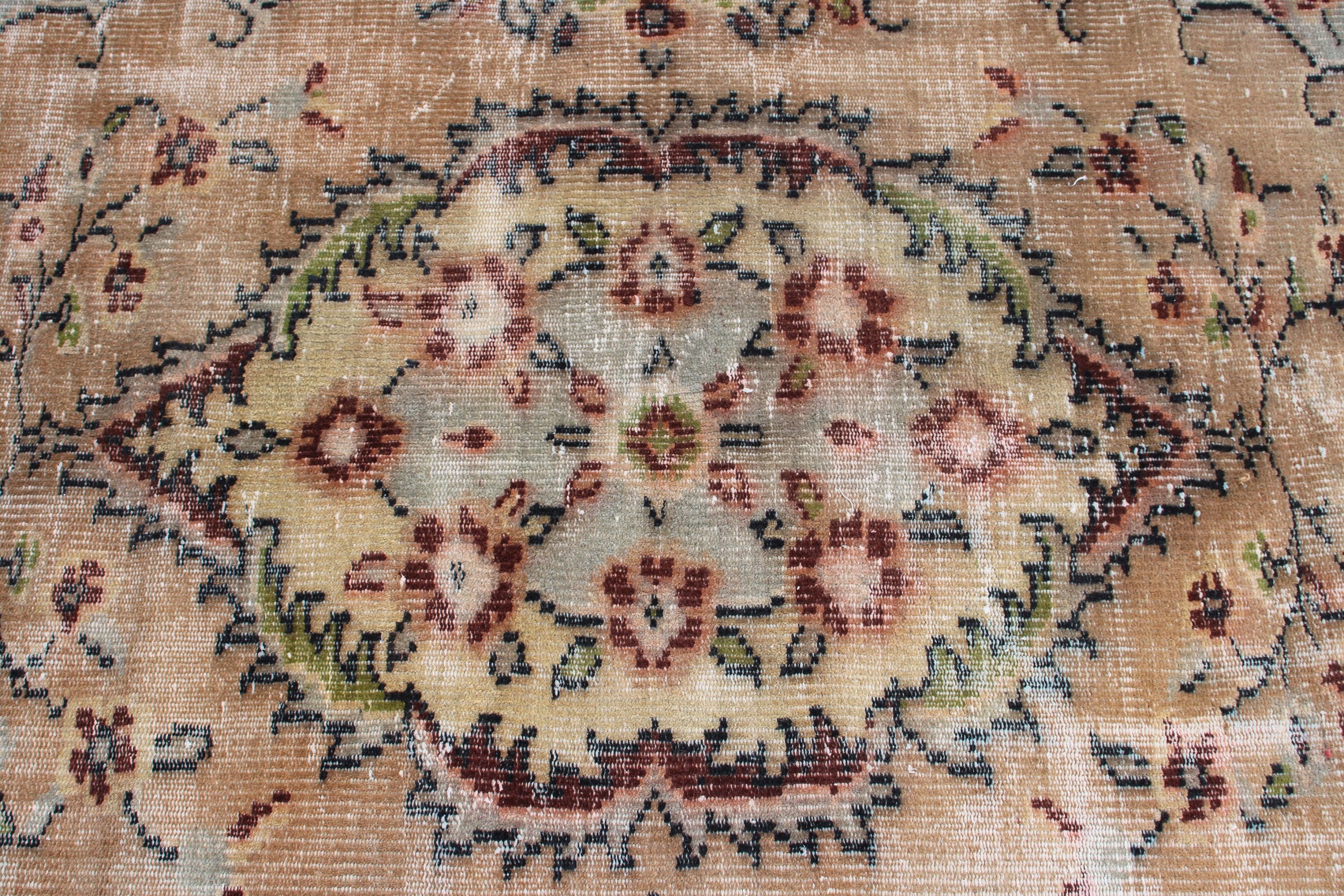 Yemek Odası Halısı, 5.5x8.3 ft Büyük Halılar, Vintage Halılar, El Dokuma Halı, Kahverengi Yer Halısı, Büyük Boho Halısı, Anadolu Halıları, Türk Halıları