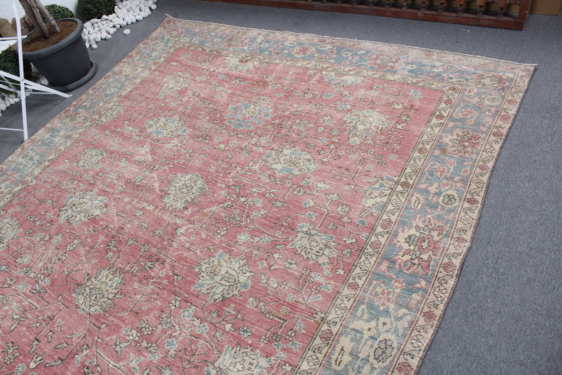 Retro Rug, Vintage Rugs, Home Decor Rug, Turkish Rug, Dining Room Rugs, Pink Moroccan Rug, Wool Rug, Saloon Rug, 7.2x11.1 ft Oversize Rug