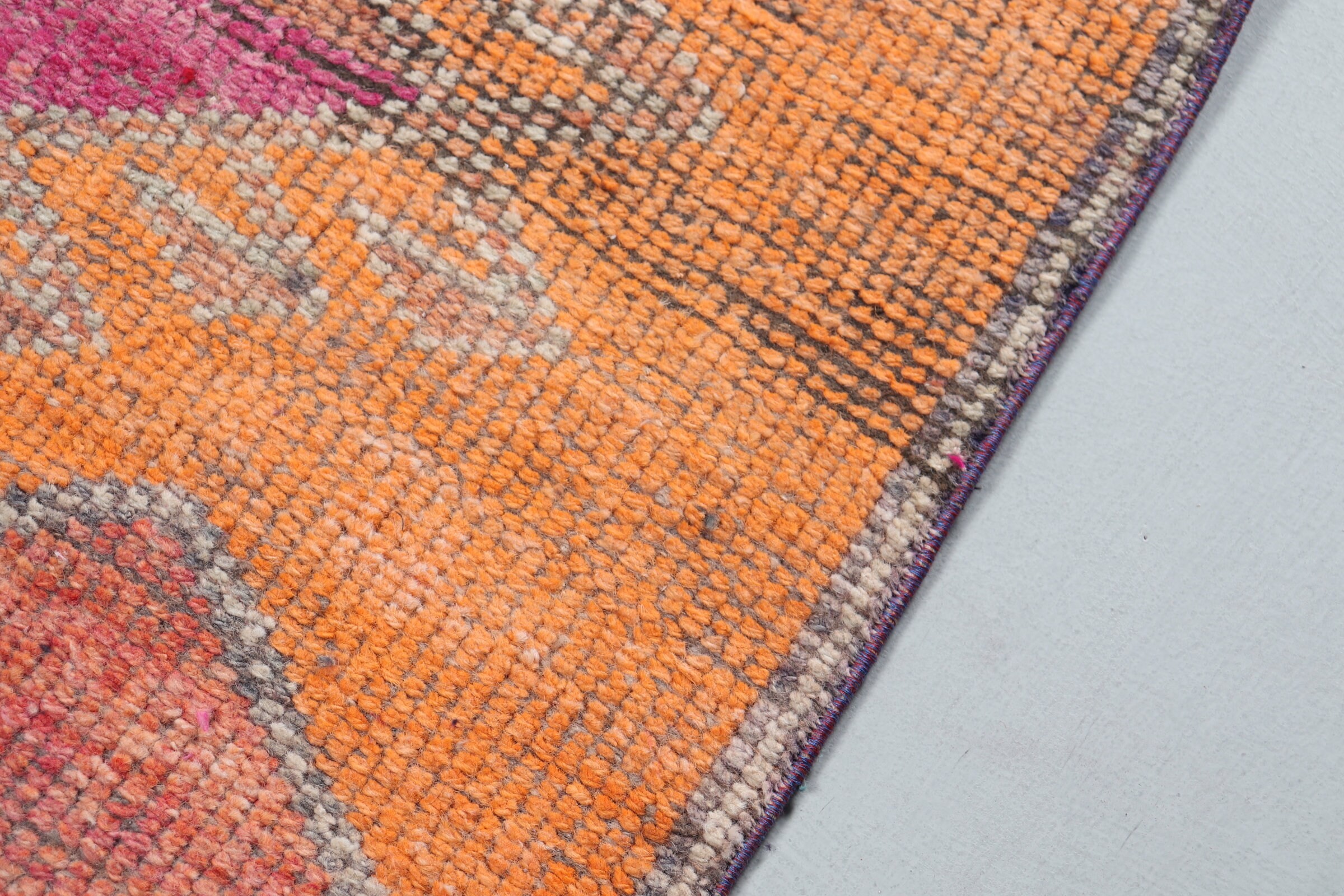 Oushak Rug, Turkish Rugs, Vintage Rugs, Kitchen Rug, Orange Wool Rugs, Floor Rugs, Rugs for Entry, Nursery Rug, 2.7x2.9 ft Small Rug