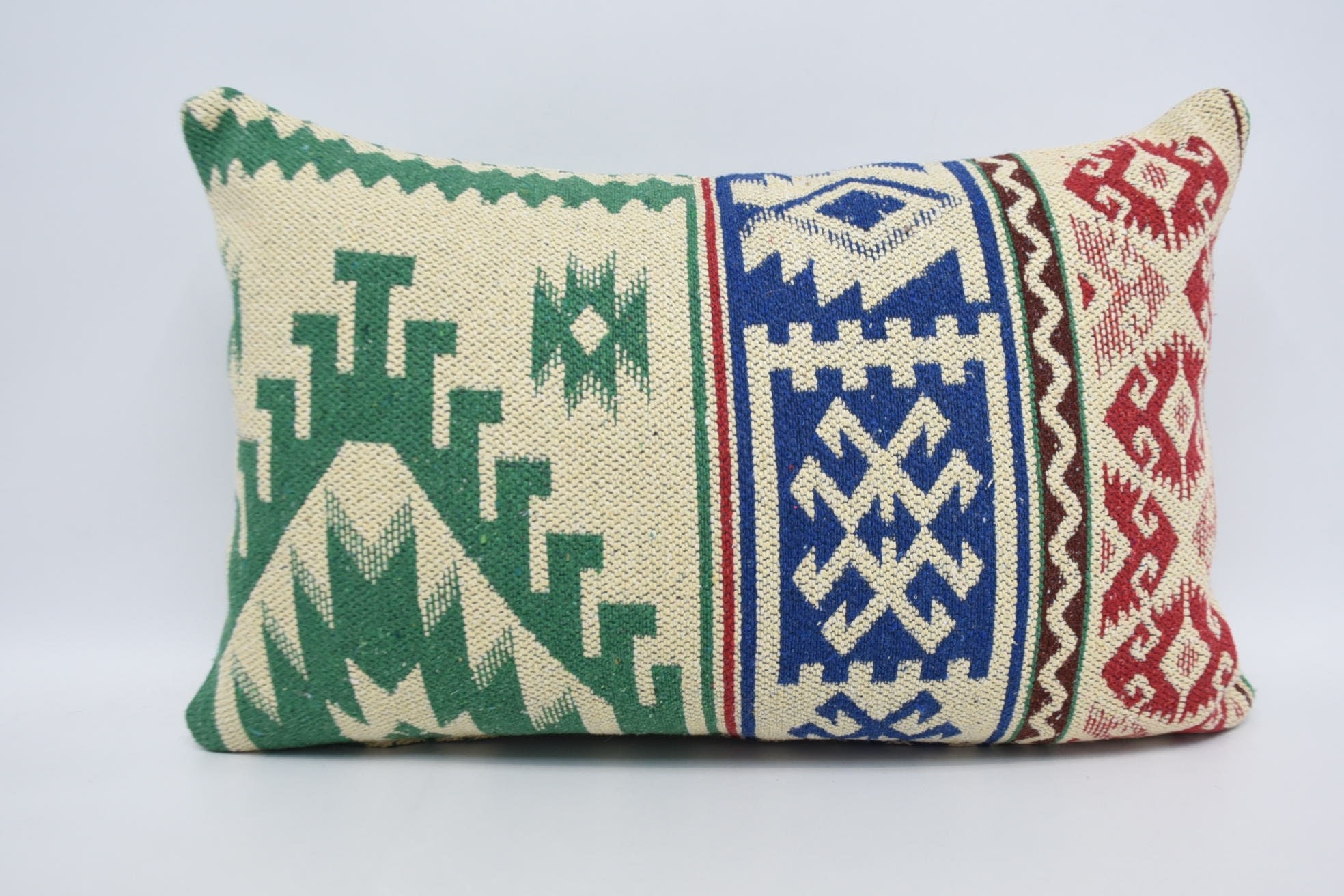 Pillow for Couch, Living Room Throw Pillow, 16"x24" Blue Pillow Case, Vintage Kilim Throw Pillow, Bed Cushion Cover, Home Decor Pillow