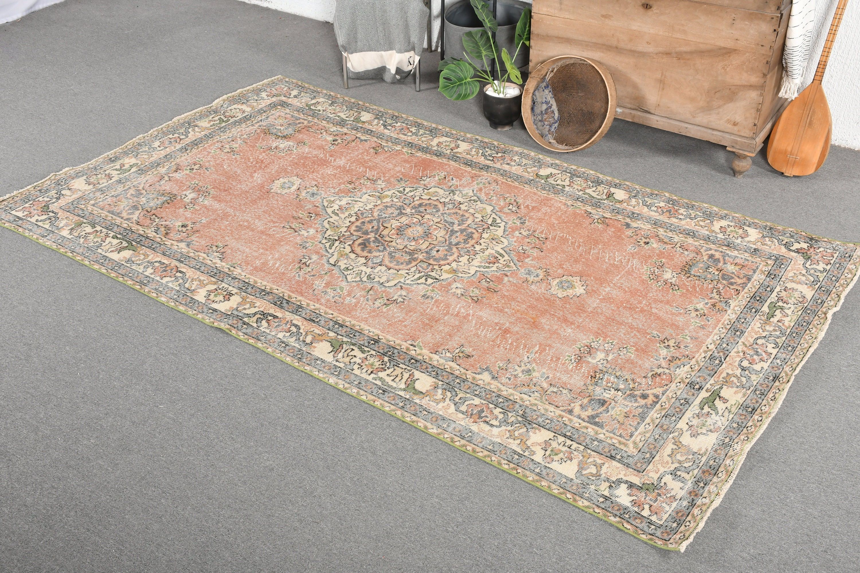 Brown Bedroom Rug, Turkish Rug, Dining Room Rug, Floor Rugs, Rugs for Living Room, 5.4x9.2 ft Large Rug, Vintage Rug, Home Decor Rugs