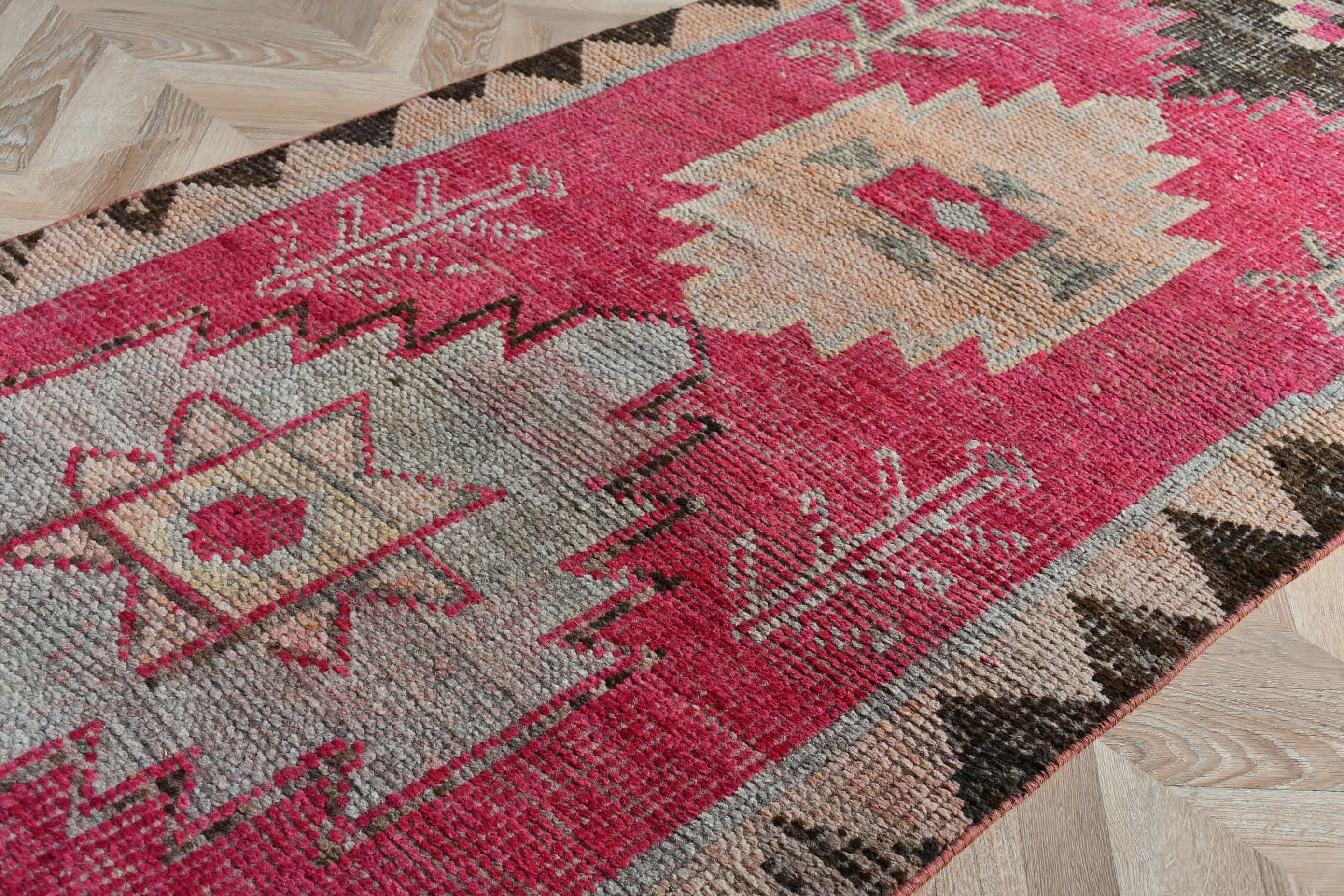 3x10.2 ft Runner Rug, Pink Moroccan Rugs, Bedroom Rug, Turkish Rug, Rugs for Corridor, Old Rugs, Kitchen Rugs, Vintage Rug, Anatolian Rug