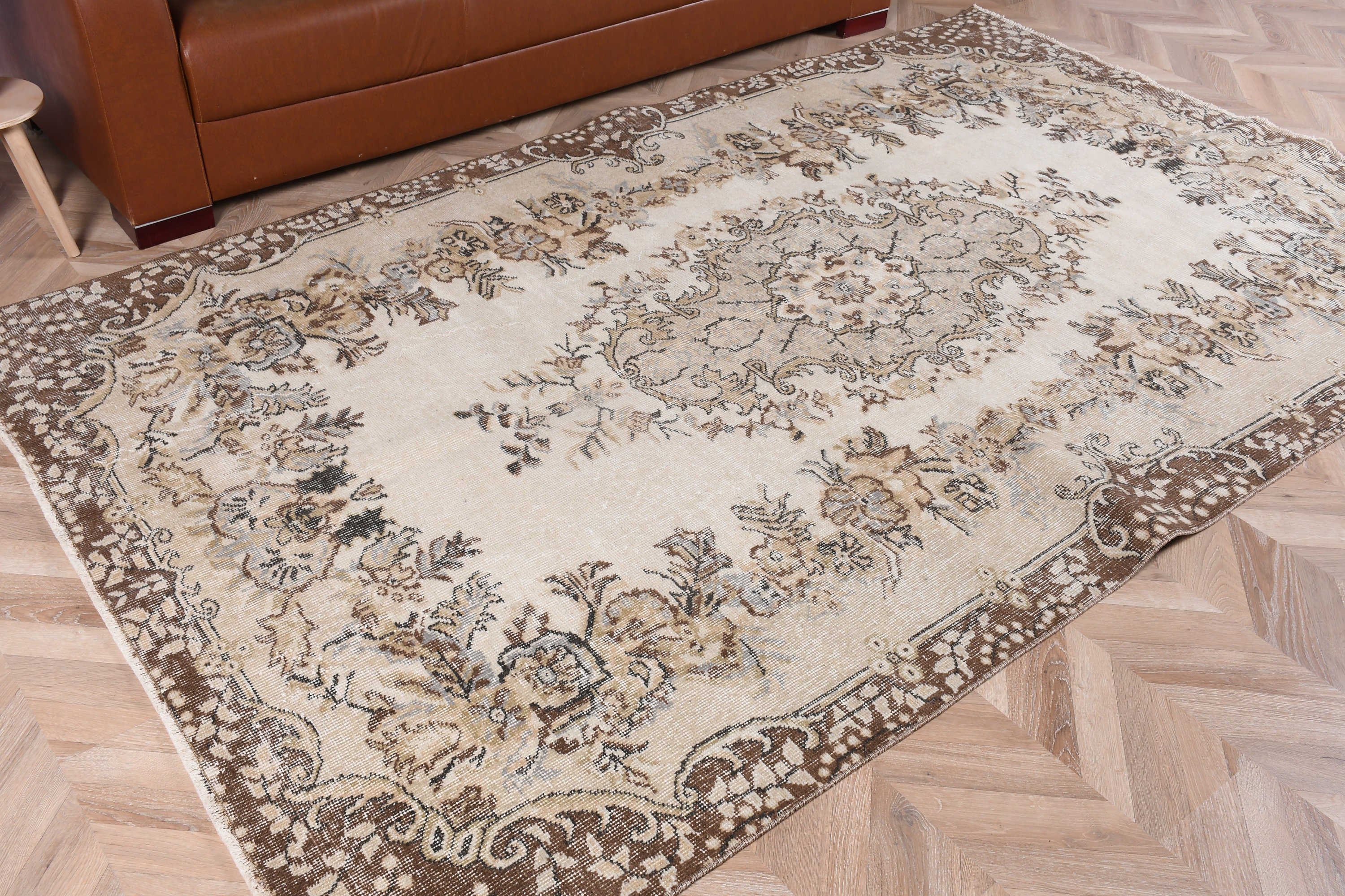 Vintage Rug, Floor Rugs, Cool Rugs, Turkish Rug, Living Room Rugs, Bedroom Rug, Natural Rugs, Brown Home Decor Rugs, 5.2x8.7 ft Large Rugs