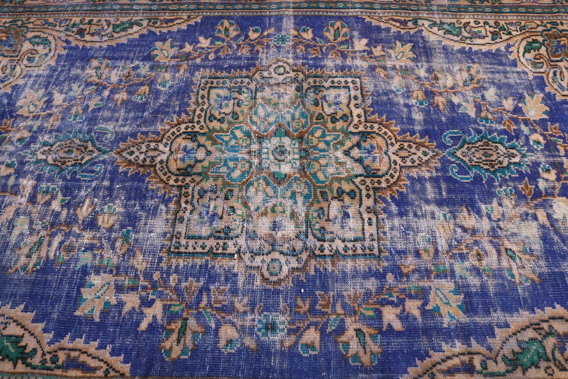 Oriental Rugs, Dining Room Rugs, Vintage Rug, Large Oushak Rugs, Turkish Rug, Oushak Rugs, Blue  6.1x9.4 ft Large Rug