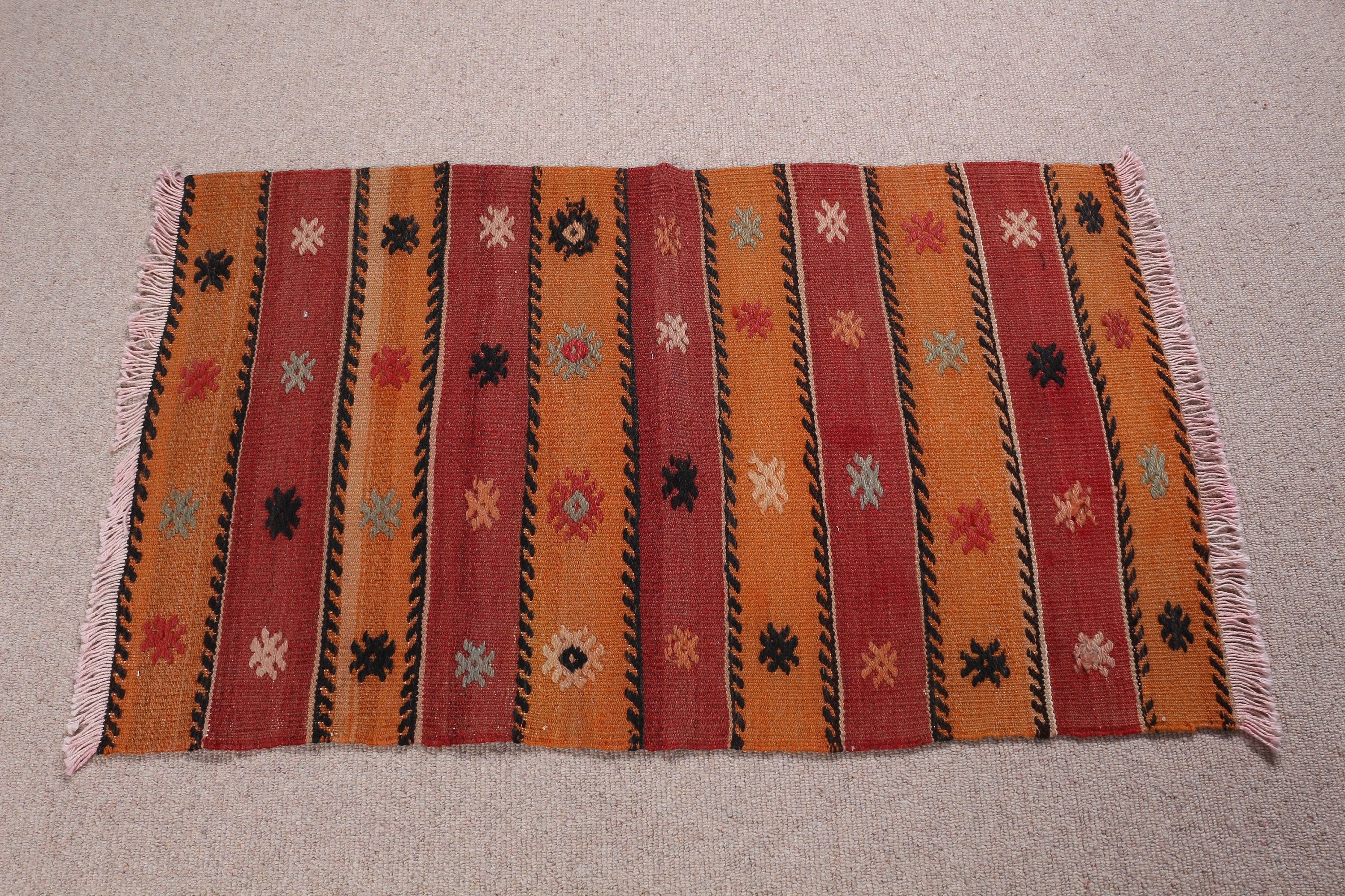 Brown Cool Rug, Vintage Rug, Anatolian Rug, Bathroom Rug, 1.8x3.1 ft Small Rug, Wall Hanging Rug, Turkish Rug, Moroccan Rugs, Kilim