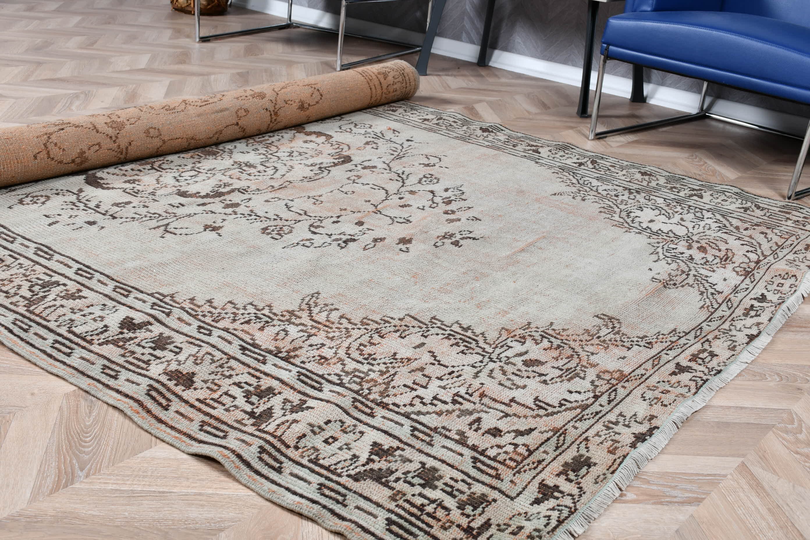 6.2x9.5 ft Büyük Halı, Vintage Halı, Türk Halısı, Yemek Odası Halısı, Fas Halısı, Ev Dekor Halısı, Yatak Odası Halısı, Sevimli Halı, Kahverengi Fas Halısı