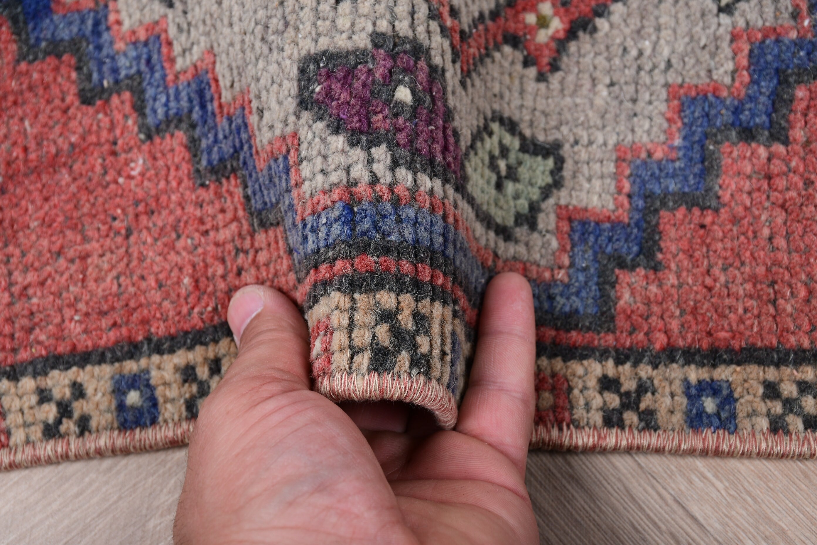 Red Floor Rug, Entry Rugs, 1.5x2.8 ft Small Rugs, Vintage Rug, Rugs for Car Mat, Antique Rug, Car Mat Rugs, Turkish Rug, Kitchen Rug
