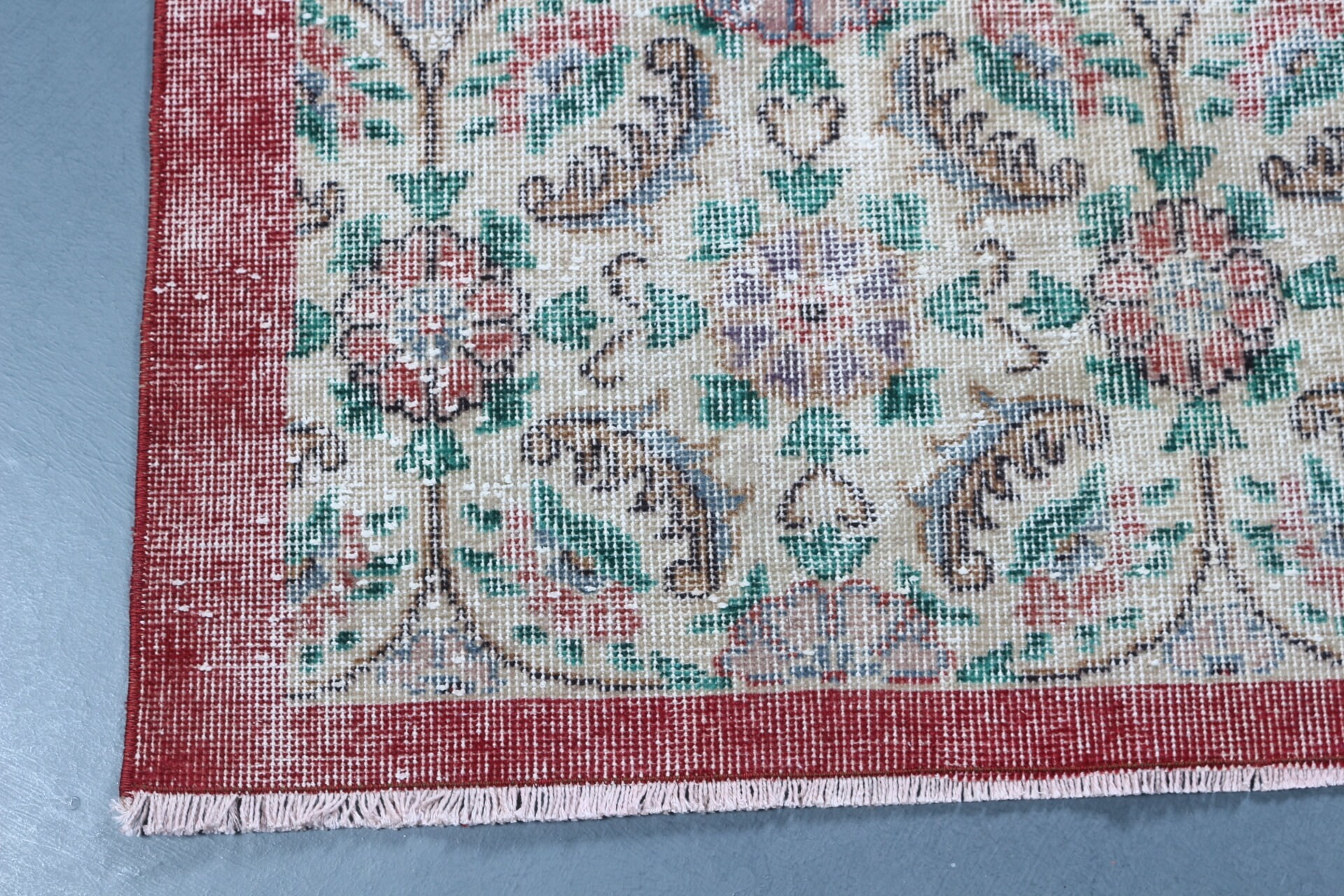 Yemek Odası Halısı, Vintage Halı, Yün Halılar, Yatak Odası Halısı, Türk Halıları, Mutfak Halıları, Mutfak Halıları, 3.8x6.5 ft Alan Halısı, Kırmızı Mutfak Halıları